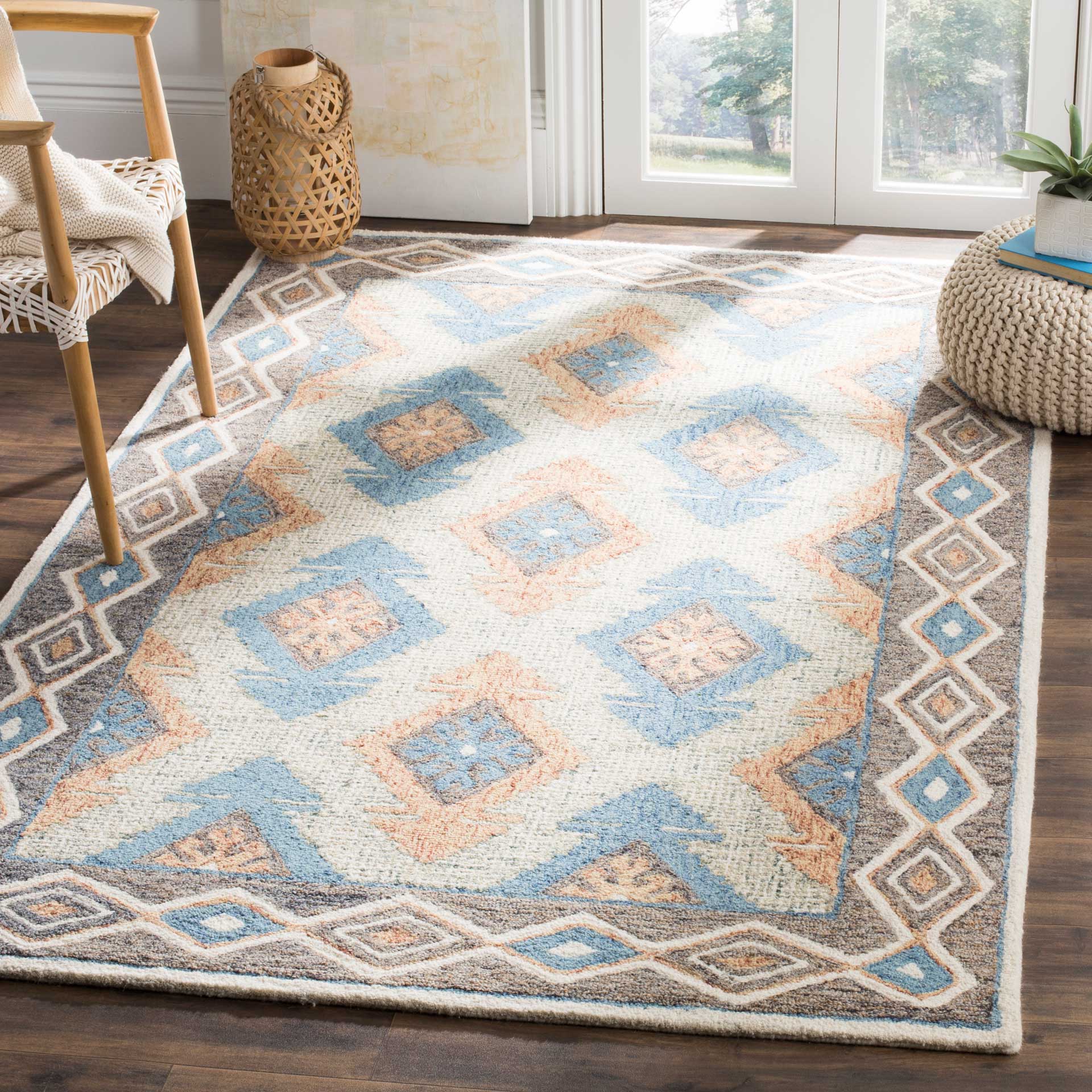 Micro-Loop Blue/Beige Area Rug - Image 5