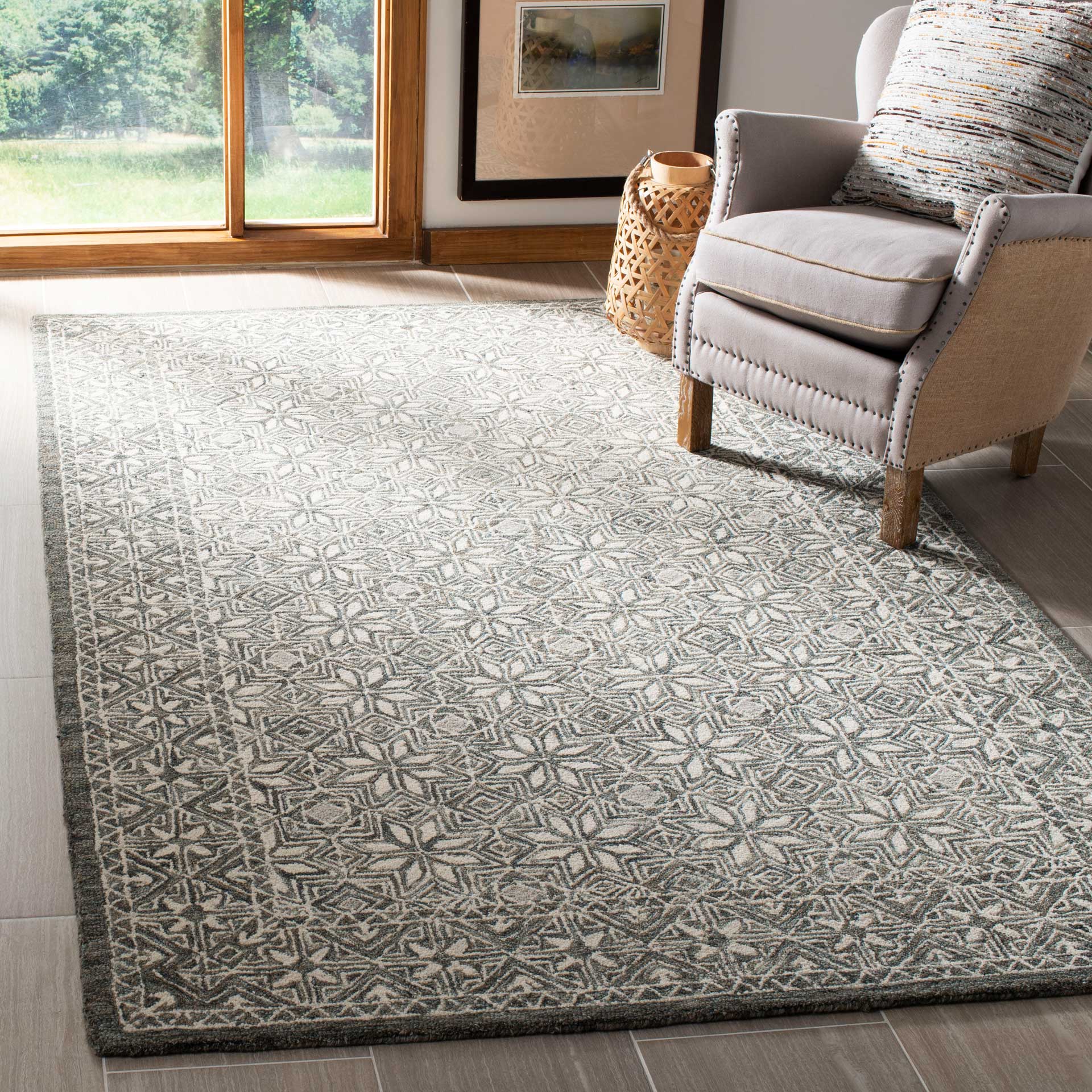 Micro-Loop Blue/Ivory Area Rug - Image 3