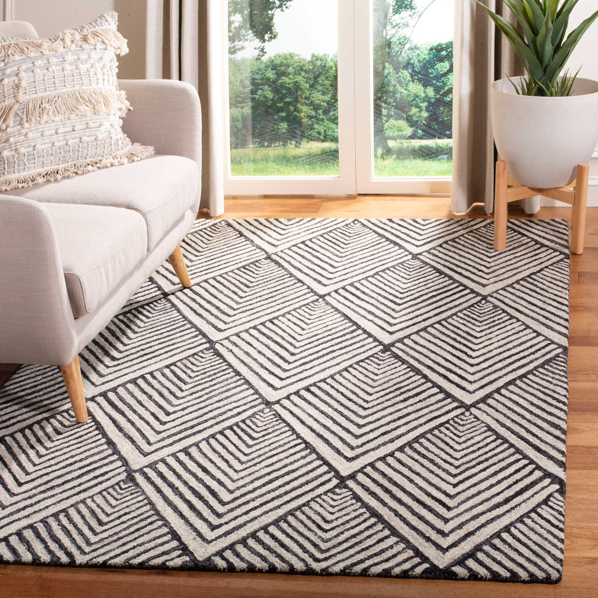 Micro-Loop Charcoal/Ivory Area Rug - Image 6