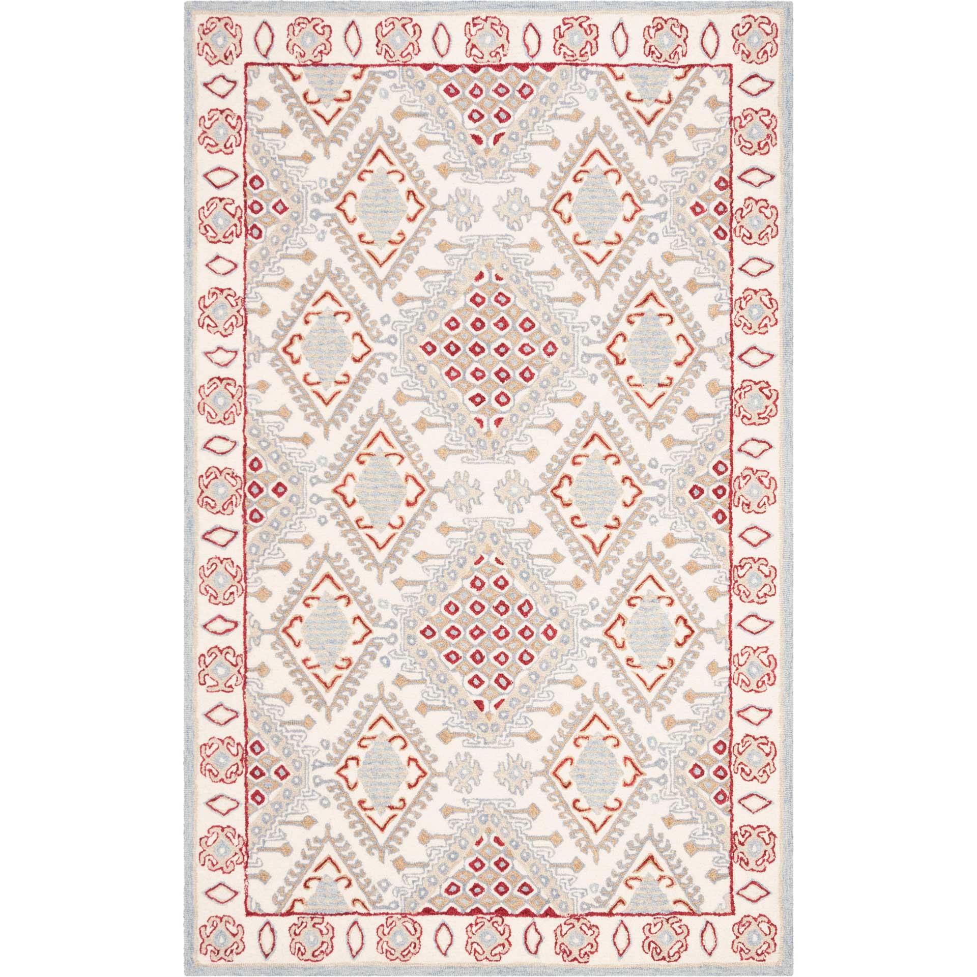 Micro-Loop Ivory/Red Area Rug - Image 2
