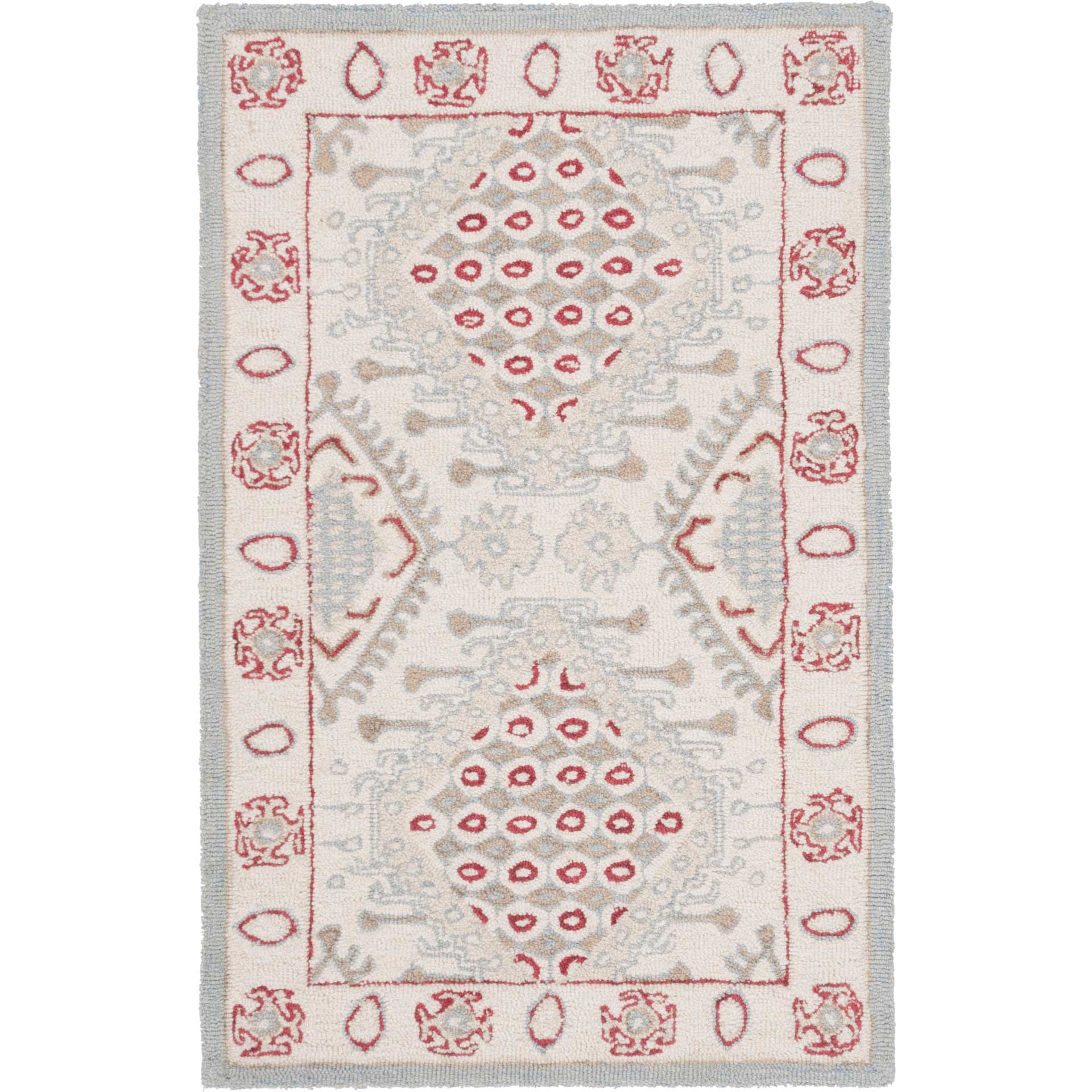 Micro-Loop Ivory/Red Area Rug - Image 4