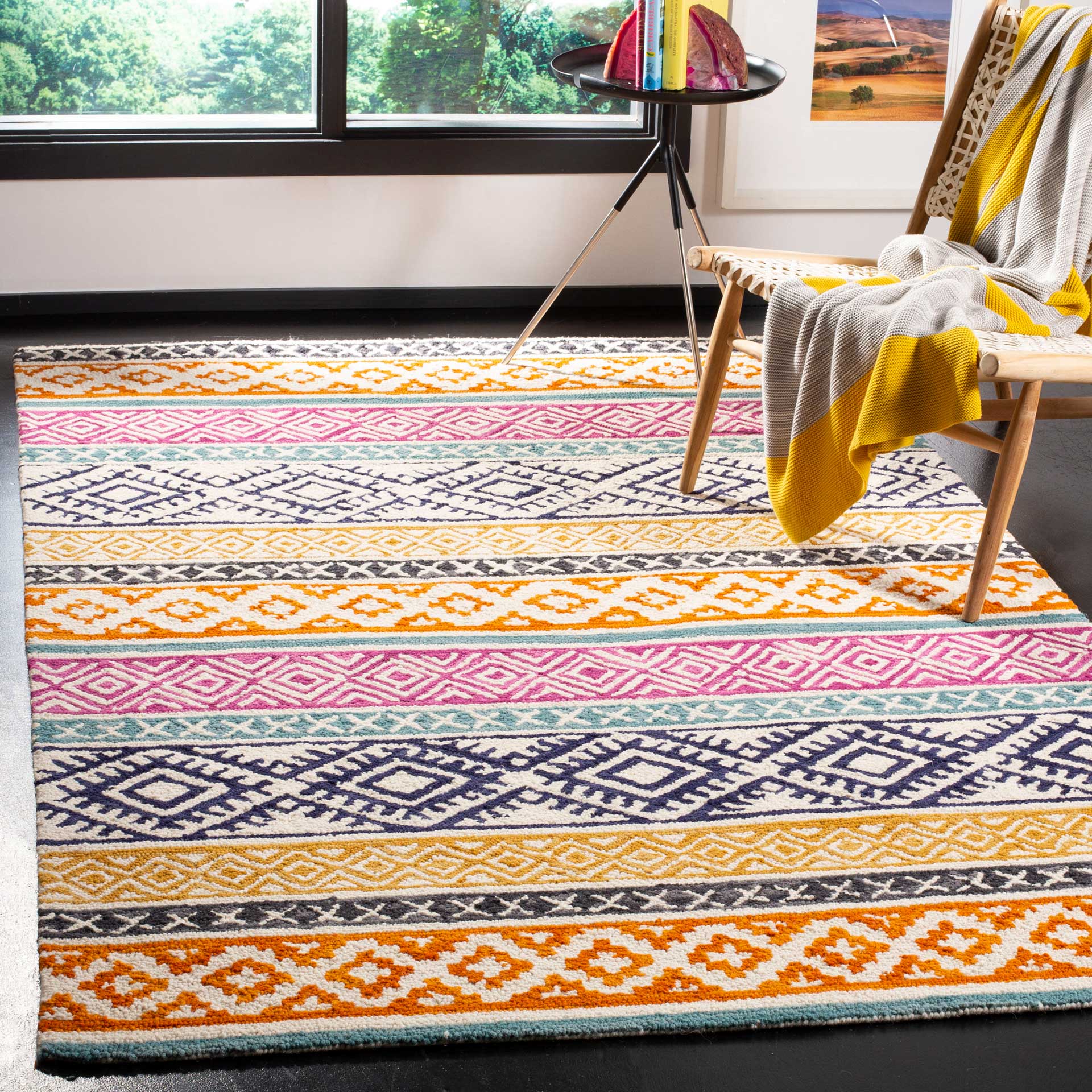 Micro-Loop Ivory/Rust Area Rug - Image 7