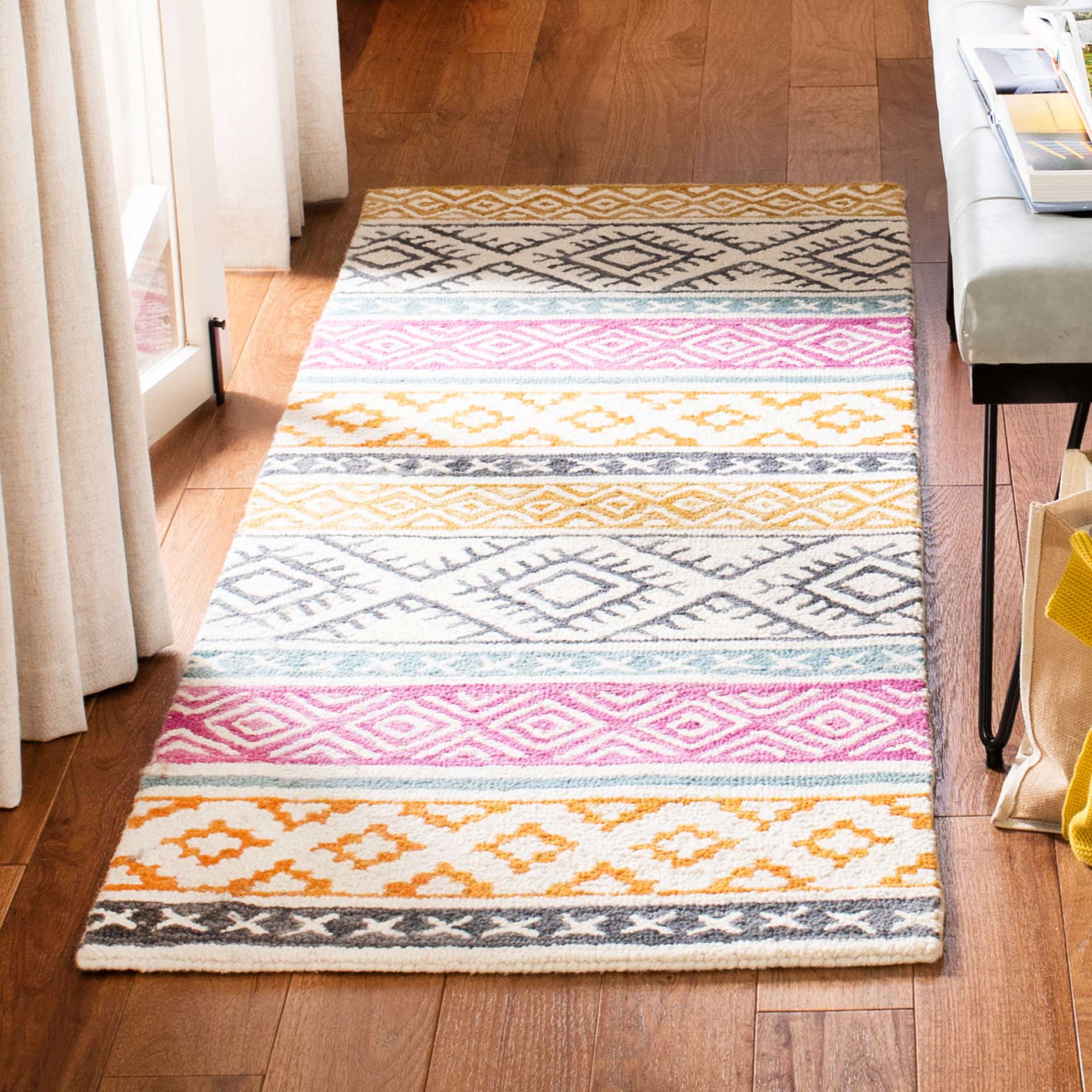 Micro-Loop Ivory/Rust Runner Rug - Image 2
