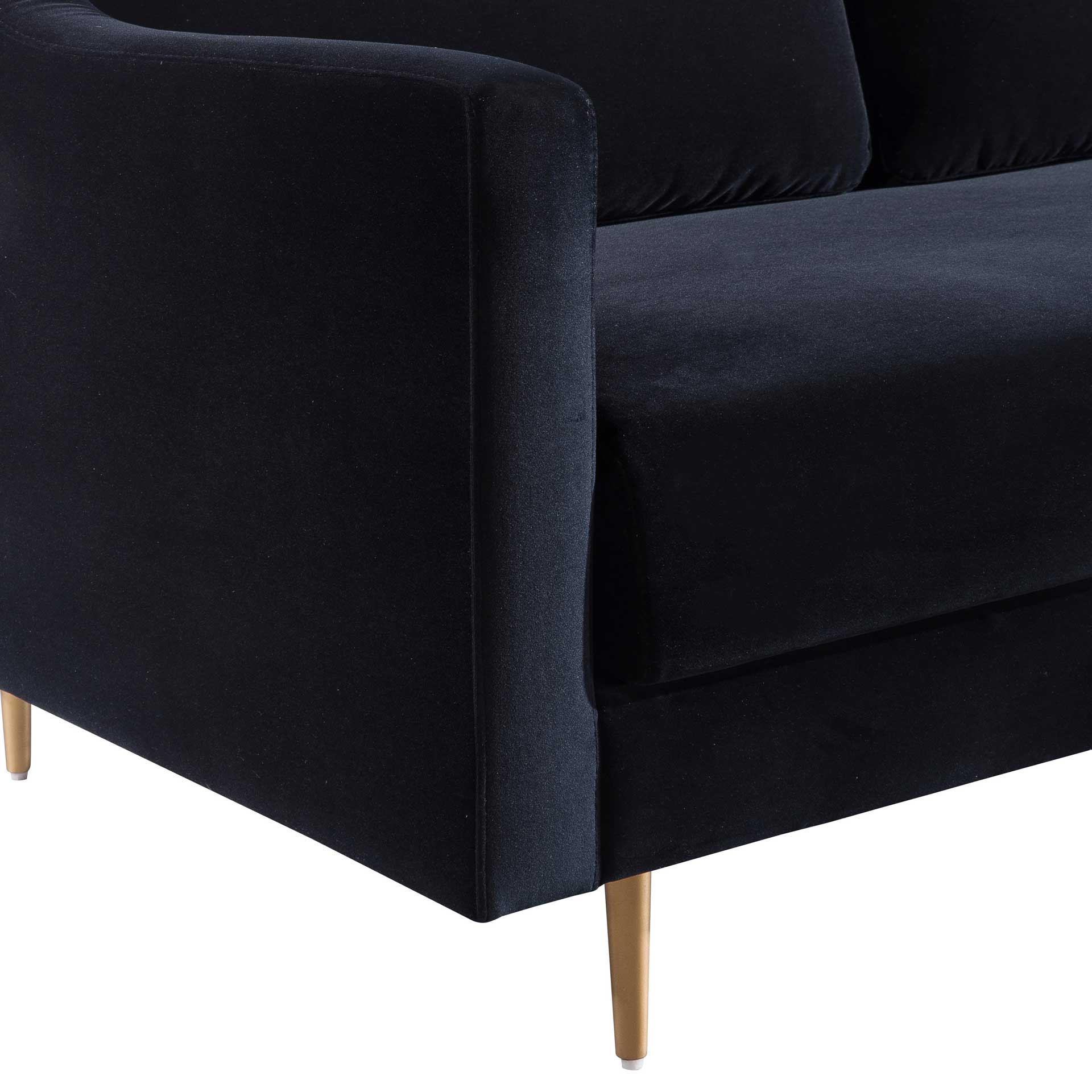 Midnight Velvet Sofa Black - Image 5