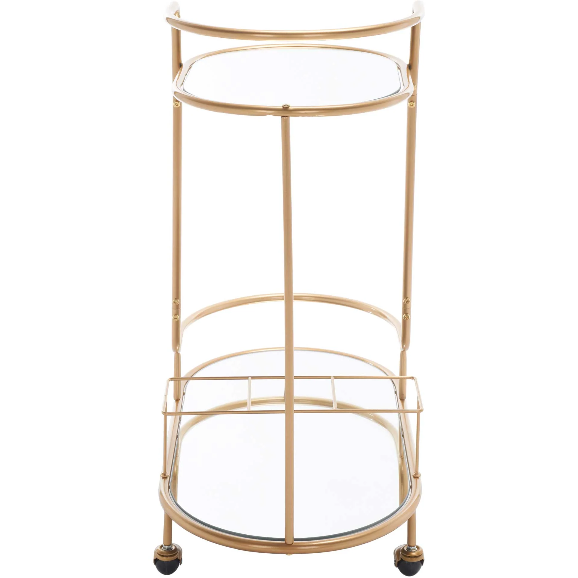 Midon 2 Tier Oval Bar Cart Gold/Mirrored - Image 3
