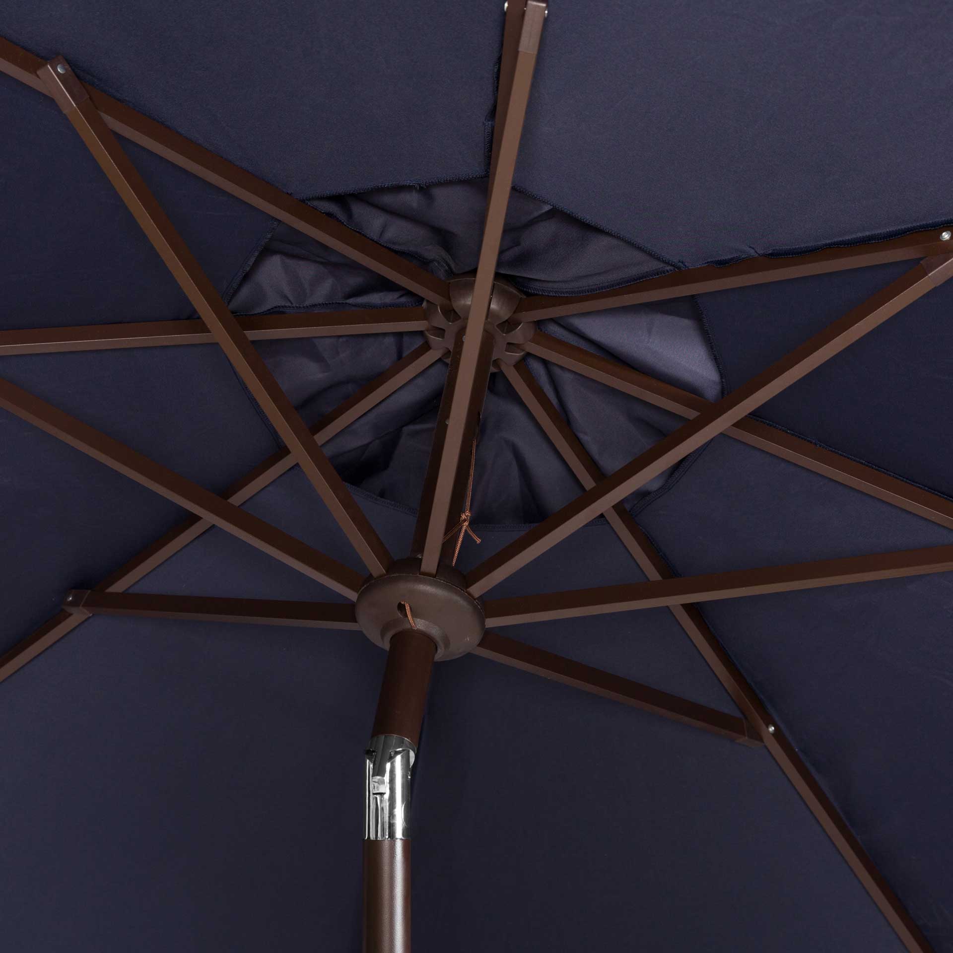 Mika Outdoor Push Button Tilt Umbrella Navy/White - Image 3