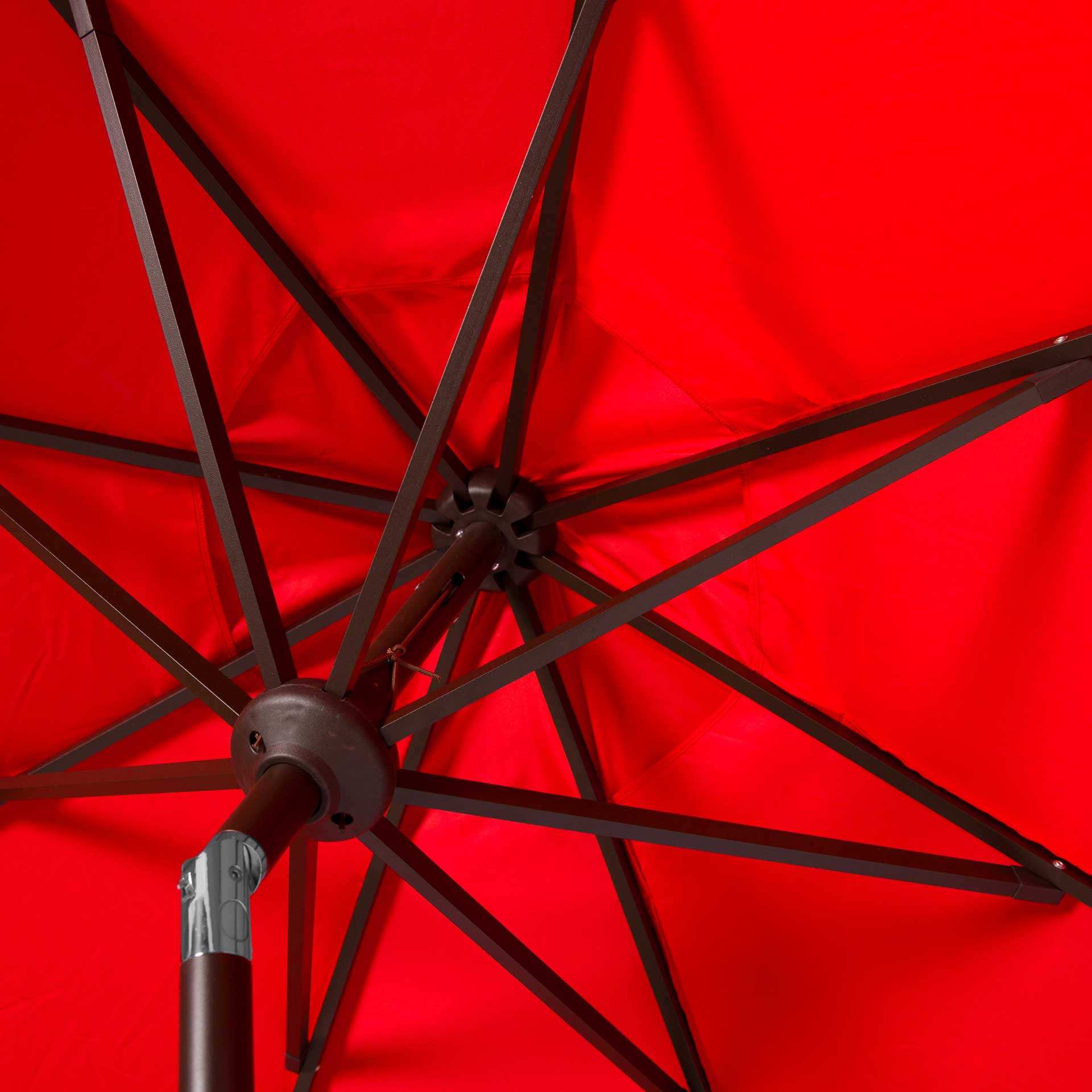 Mika Outdoor Push Button Tilt Umbrella Red/White - Image 3