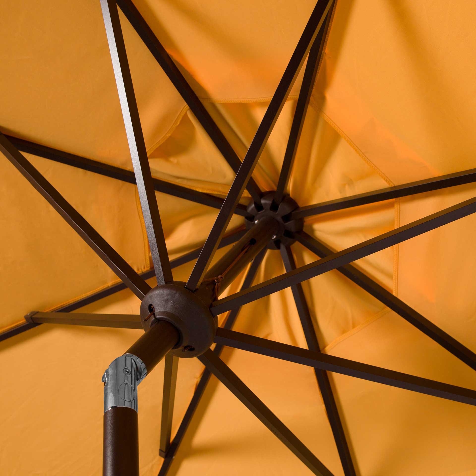 Mika Outdoor Push Button Tilt Umbrella Yellow/White - Image 3