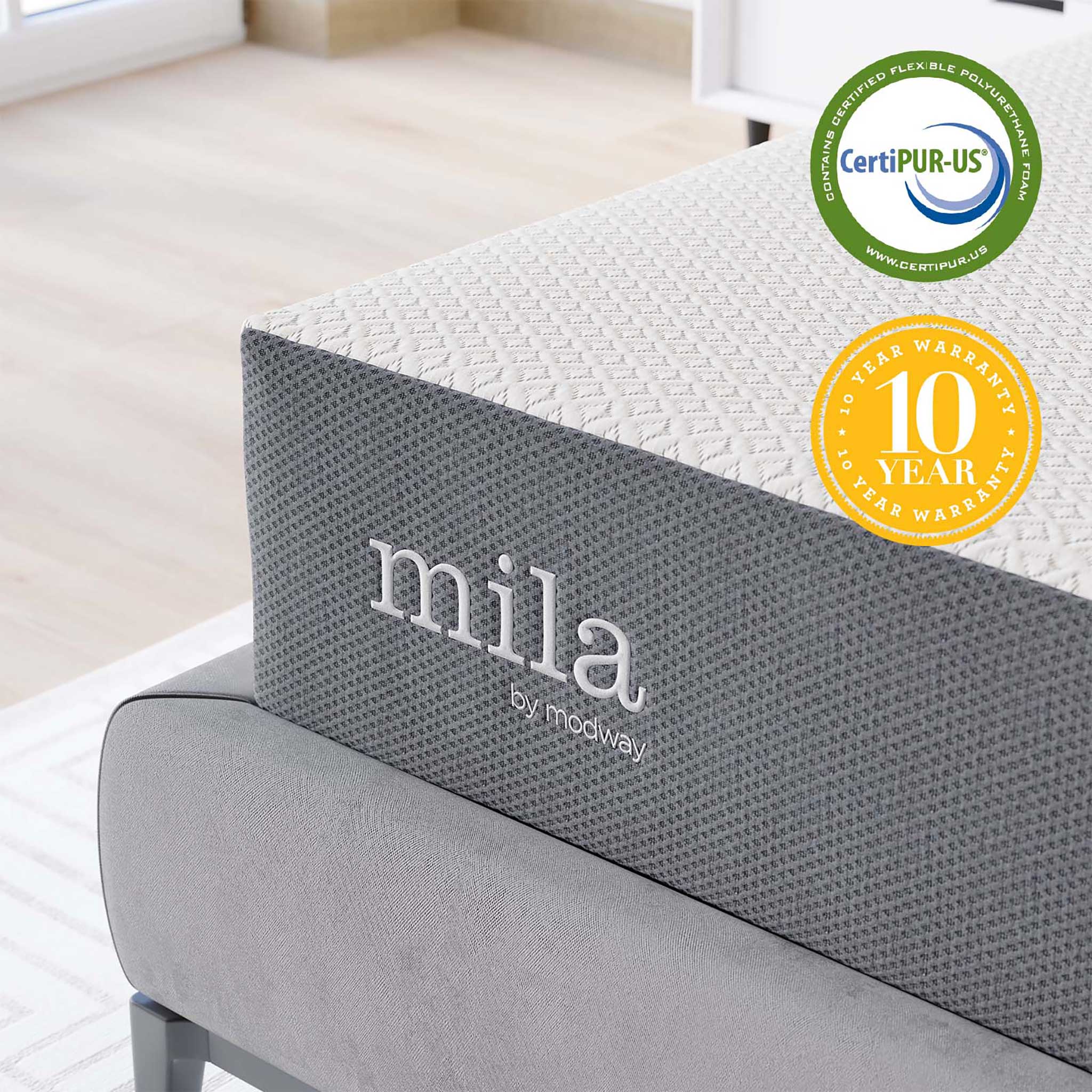Mila 10" Memory Foam Mattress White - Image 5