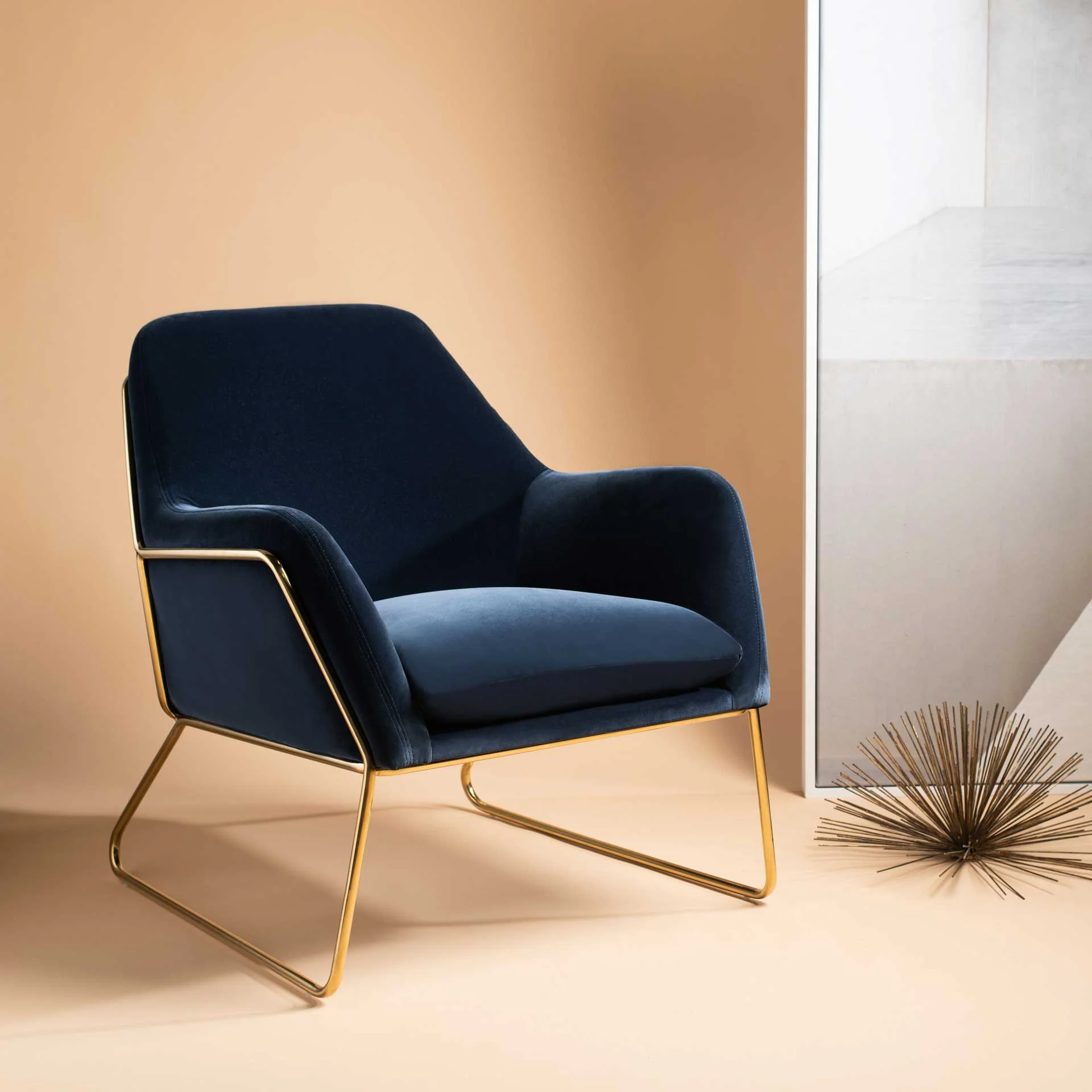 Millard Metal Frame Accent Chair Navy - Image 4