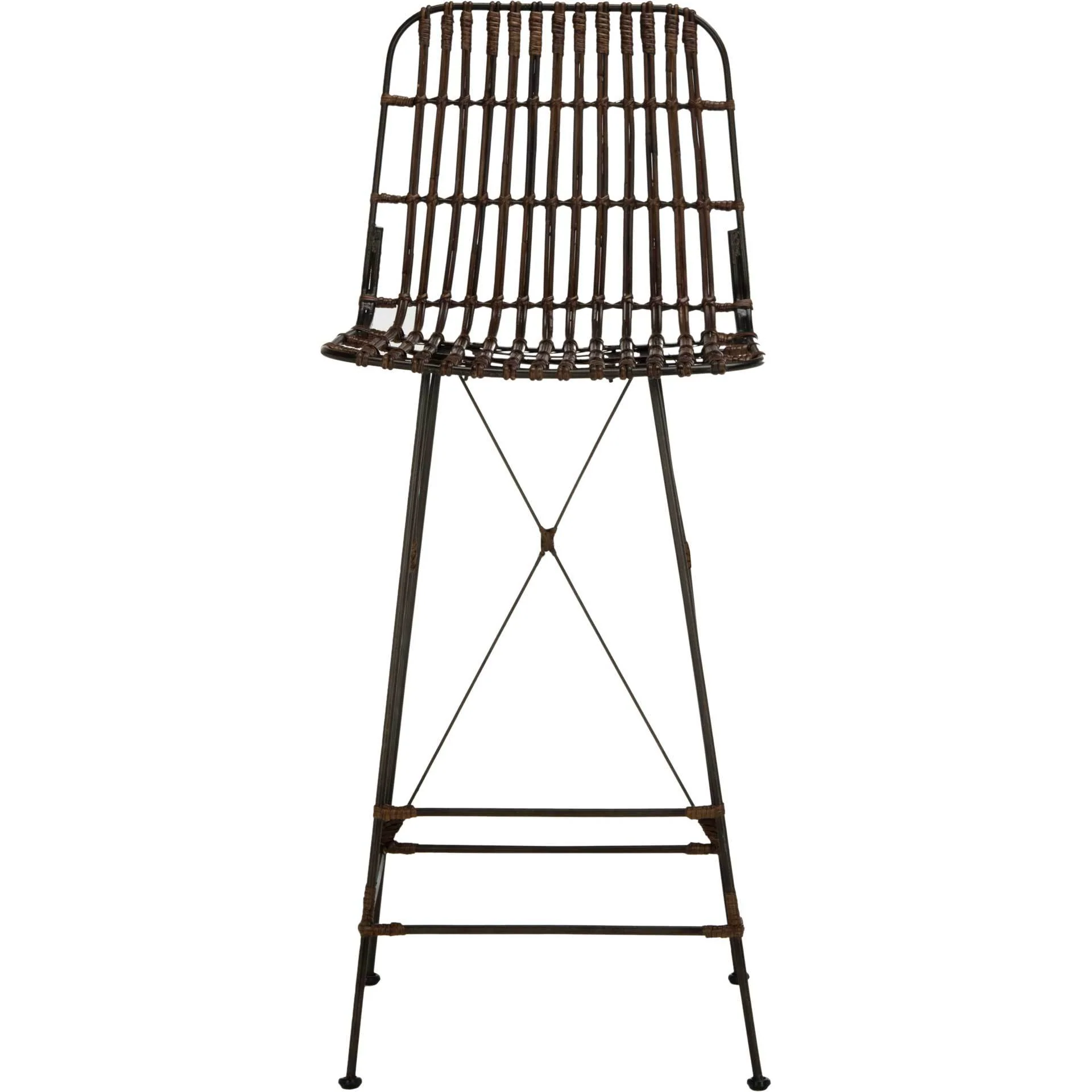 Millie Wicker Bar Stool Croco Brown (Set of 2) - Image 2