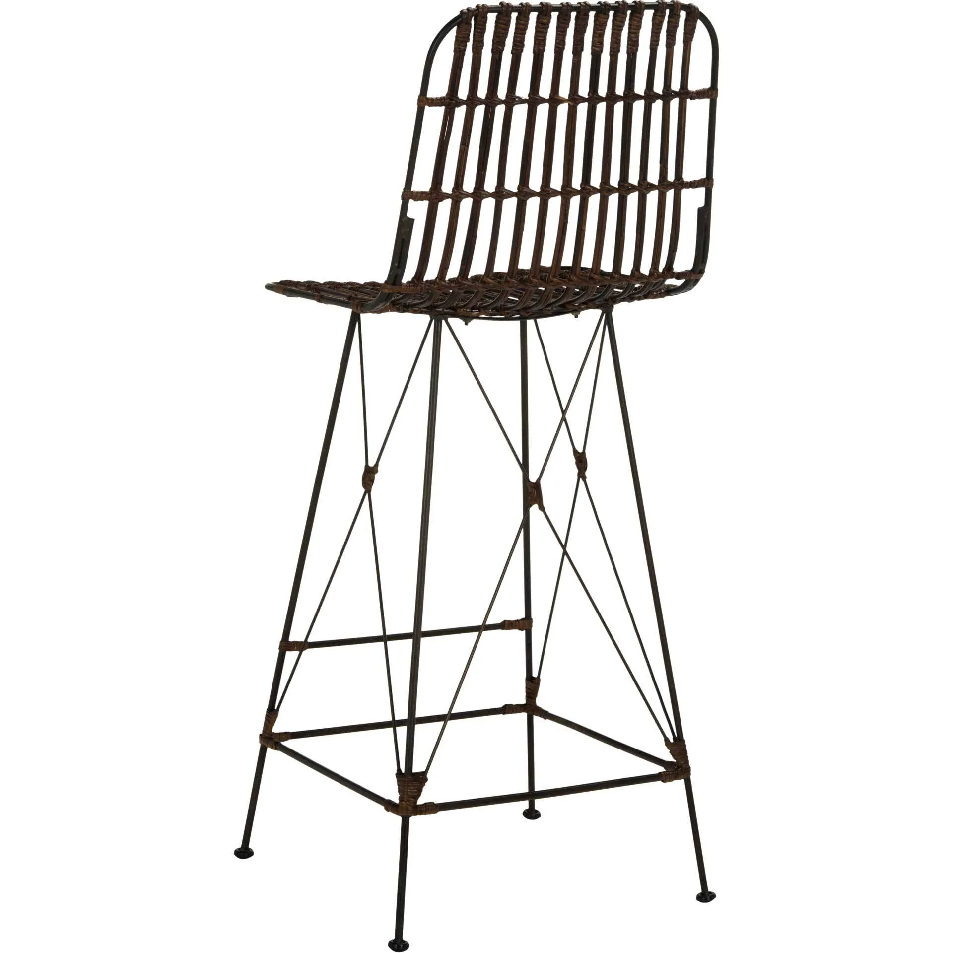 Millie Wicker Bar Stool Croco Brown (Set of 2) - Image 4