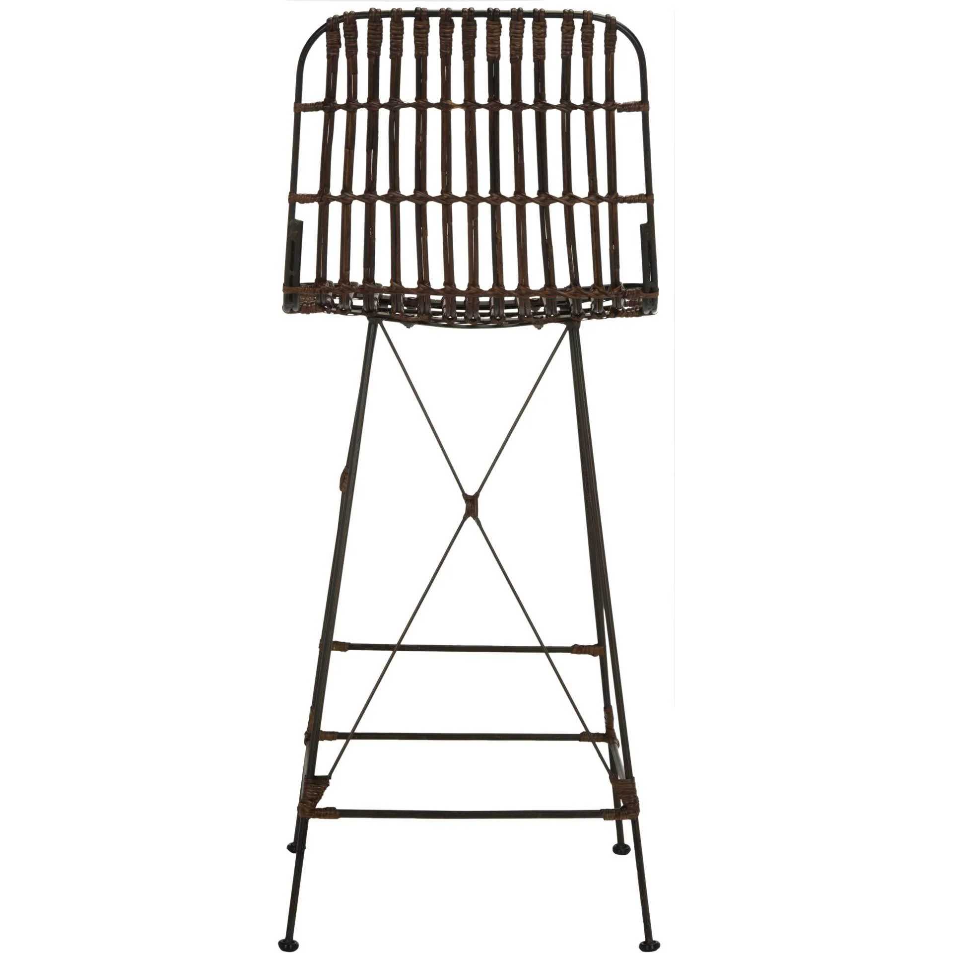 Millie Wicker Bar Stool Croco Brown (Set of 2) - Image 5