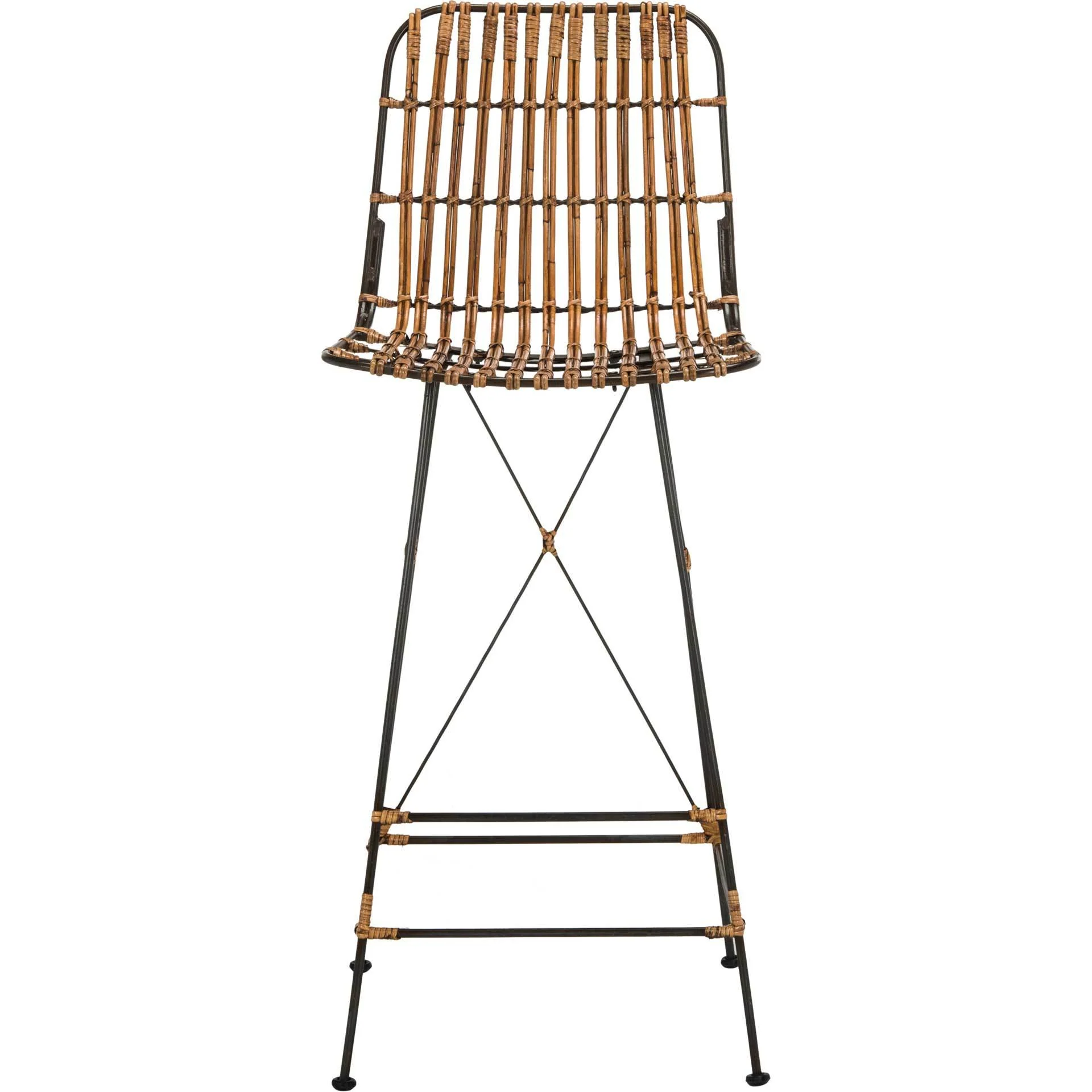 Millie Wicker Bar Stool Natural Brown Wash (Set of 2) - Image 2