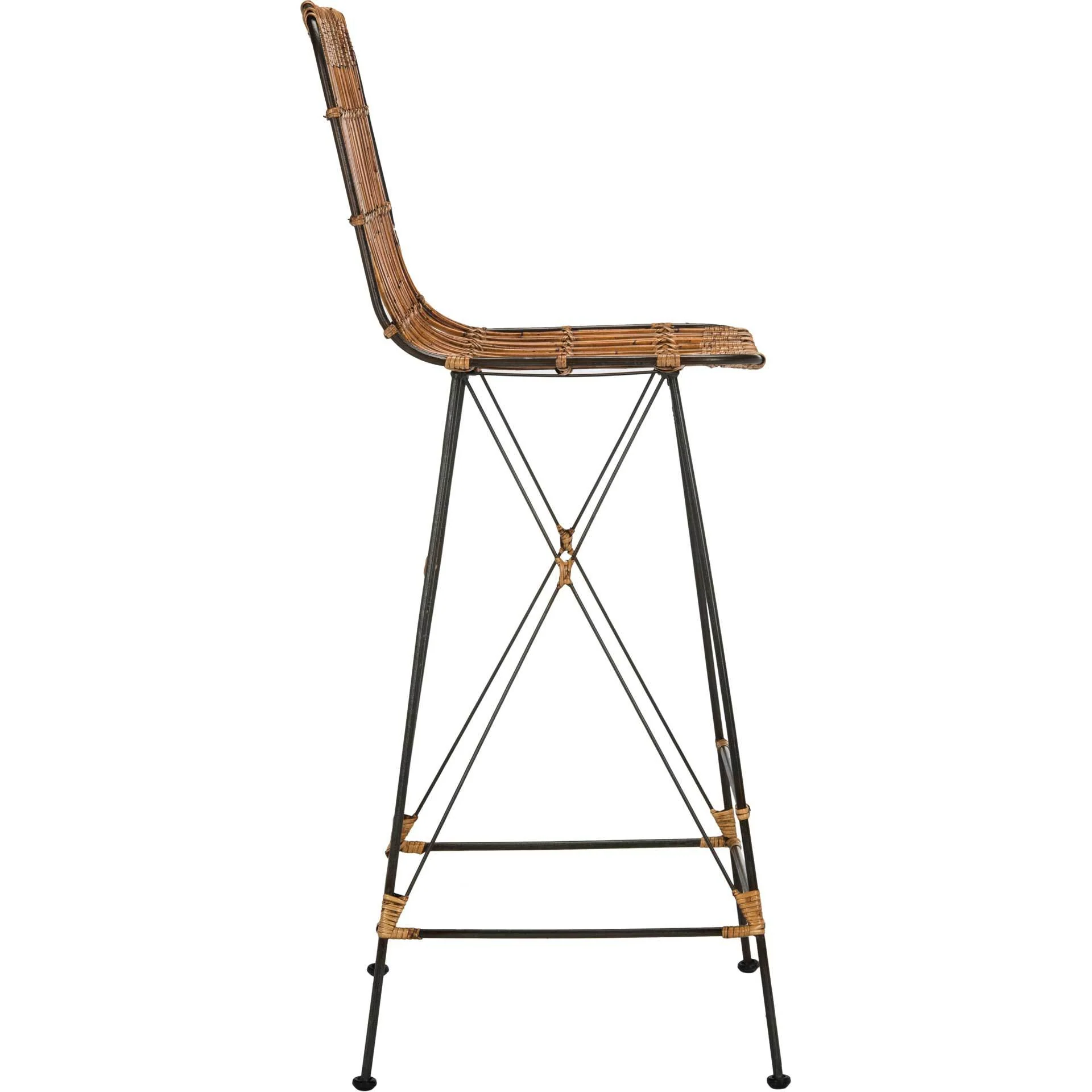 Millie Wicker Bar Stool Natural Brown Wash (Set of 2) - Image 3