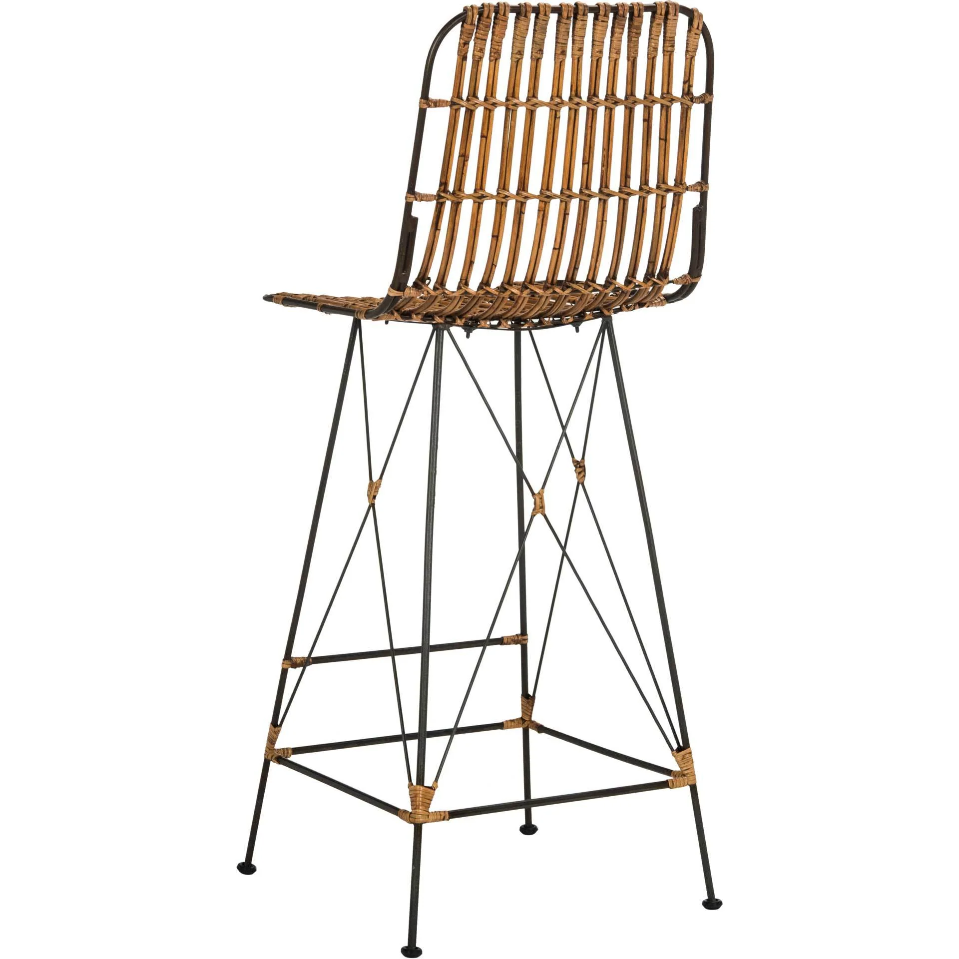 Millie Wicker Bar Stool Natural Brown Wash (Set of 2) - Image 4