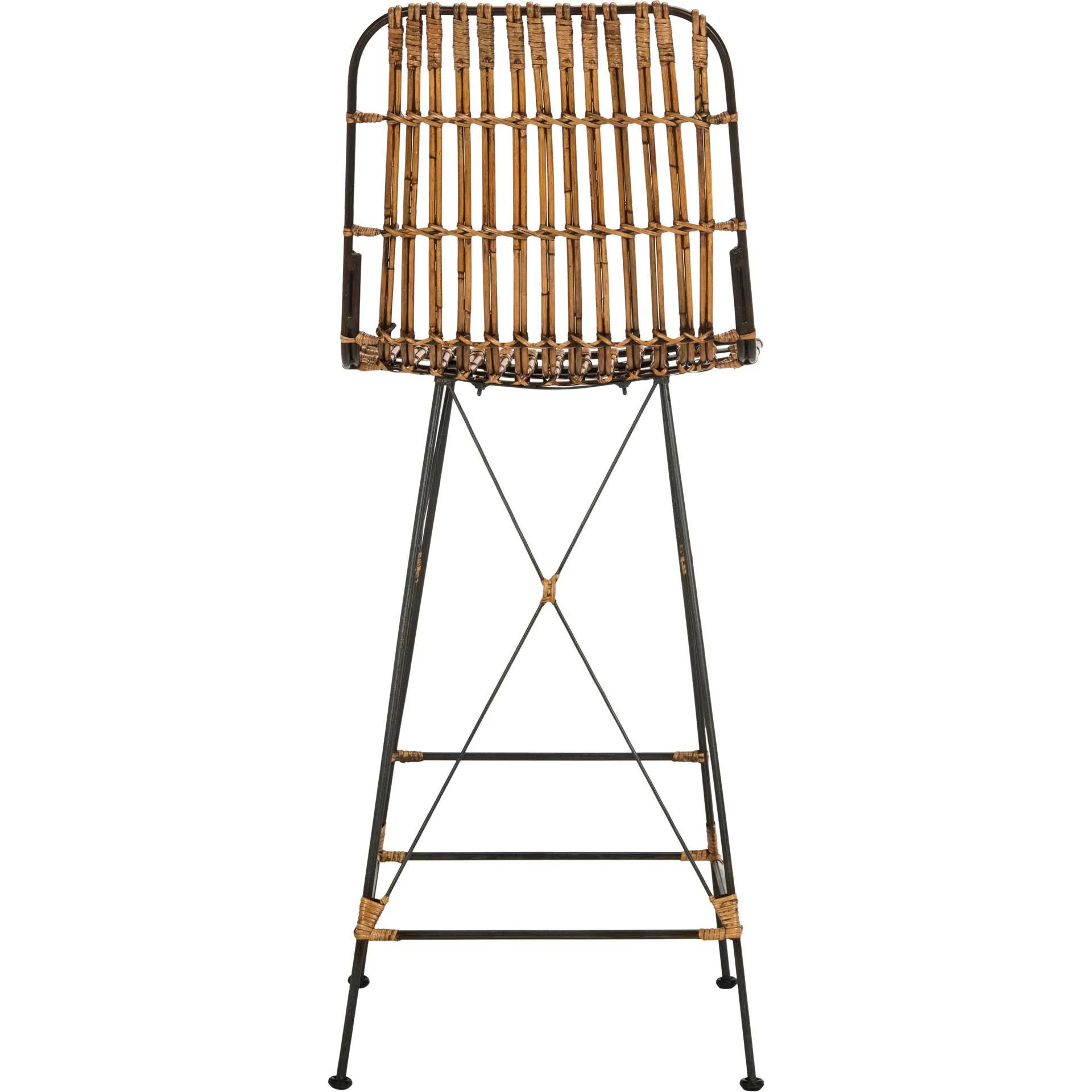 Millie Wicker Bar Stool Natural Brown Wash (Set of 2) - Image 5
