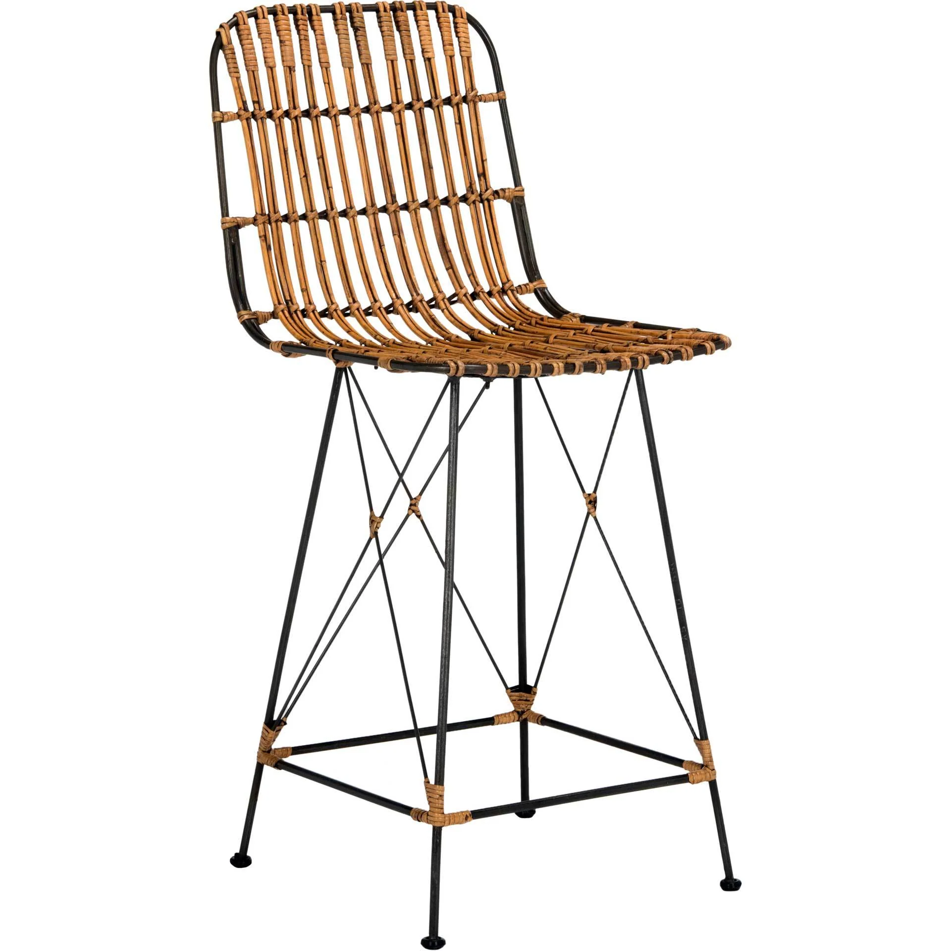 Millie Wicker Bar Stool Natural Brown Wash (Set of 2) - Image 7