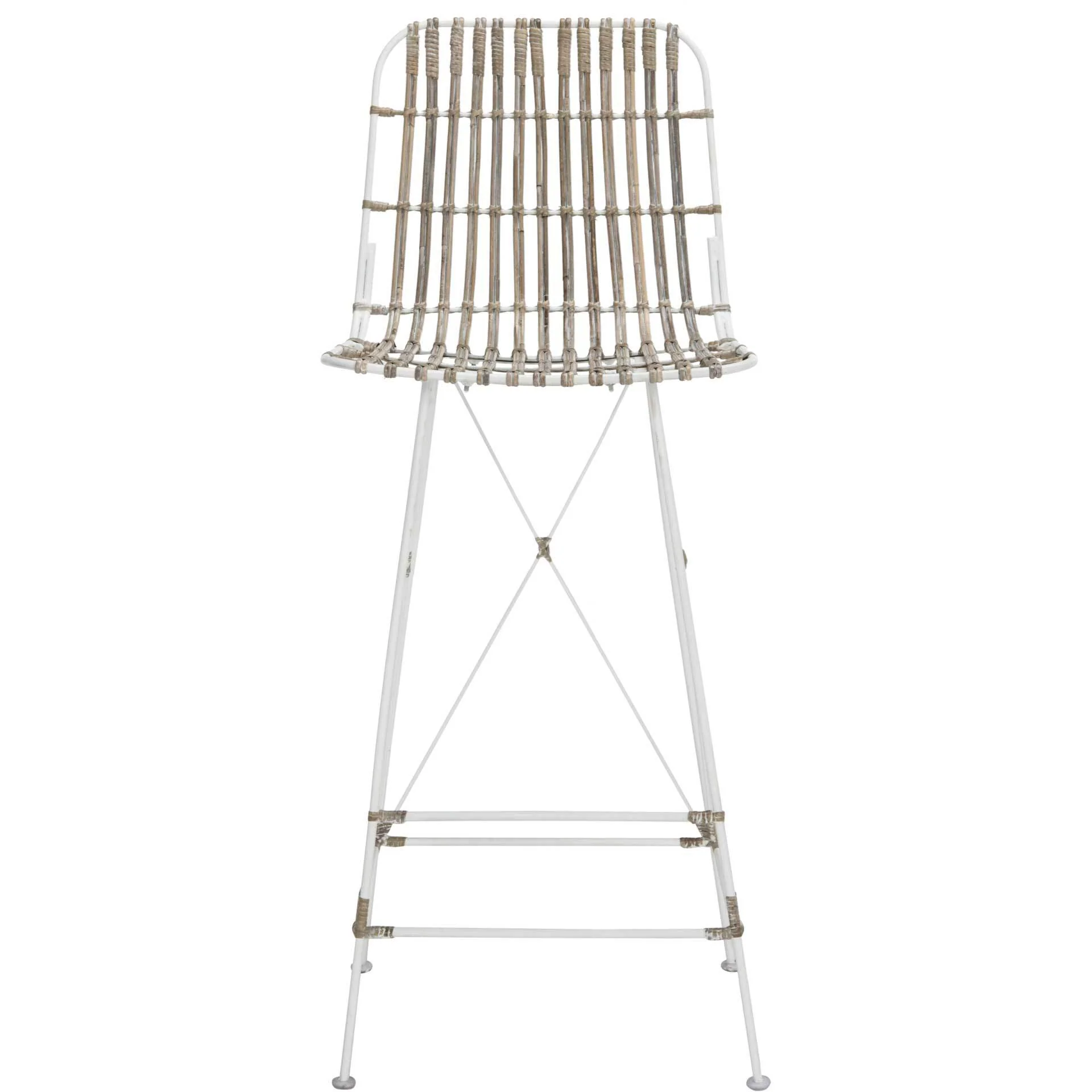Millie Wicker Bar Stool White Wash (Set of 2) - Image 2