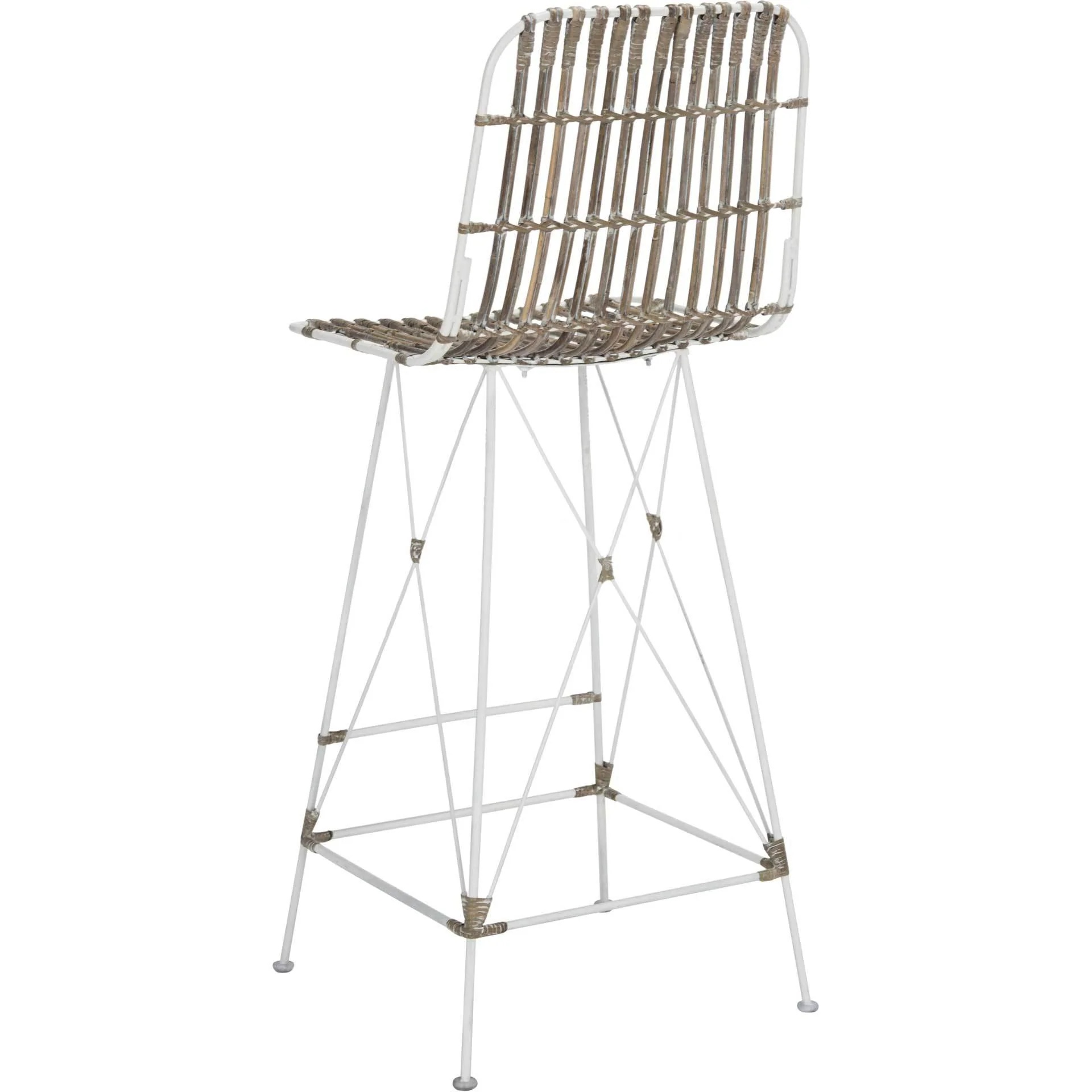 Millie Wicker Bar Stool White Wash (Set of 2) - Image 4