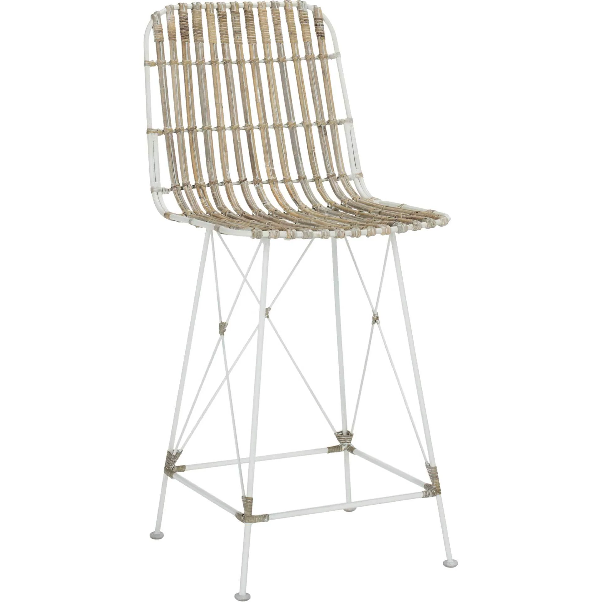 Millie Wicker Bar Stool White Wash (Set of 2) - Image 7
