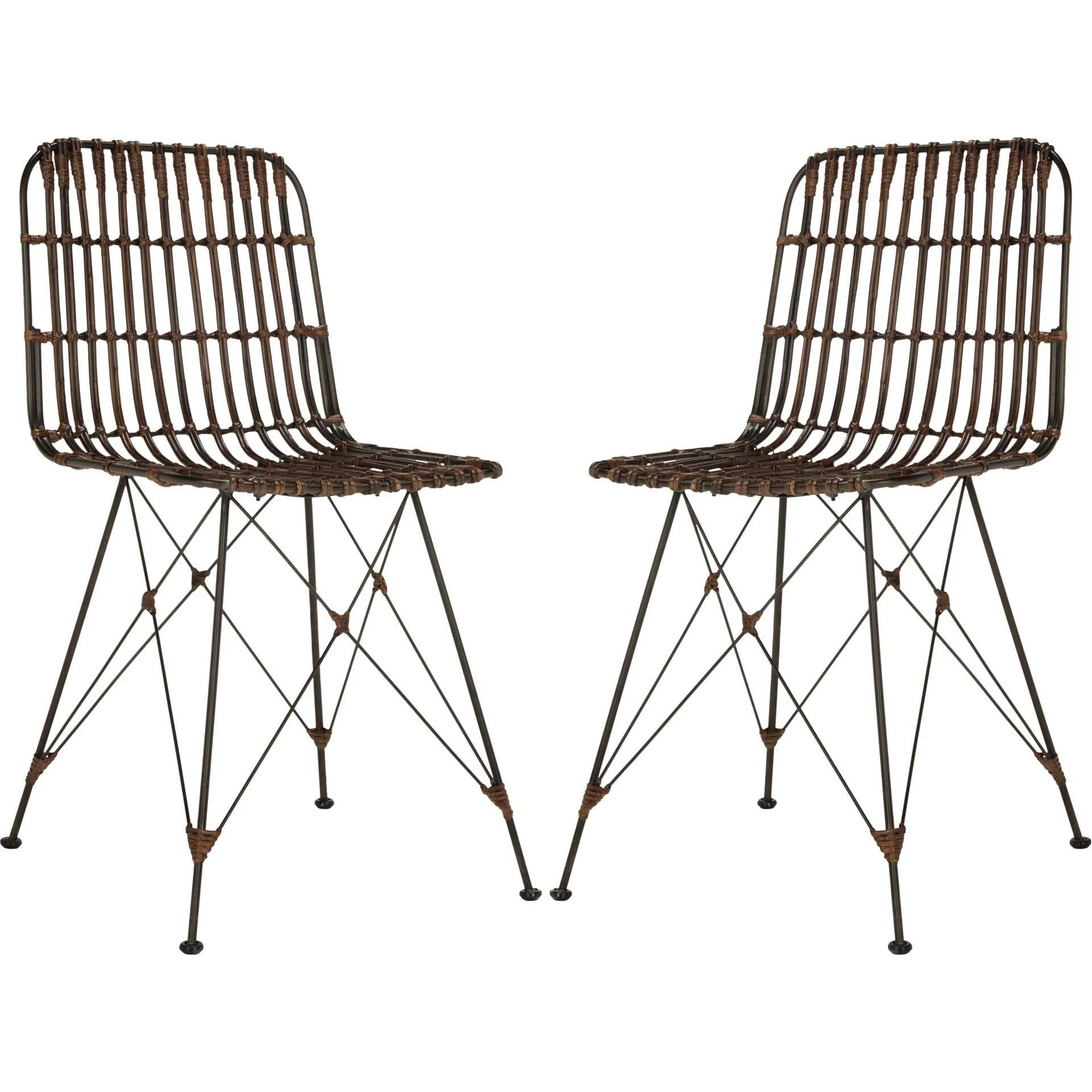 Millie Wicker Dining Chair Croco Brown (Set of 2) - Image 2