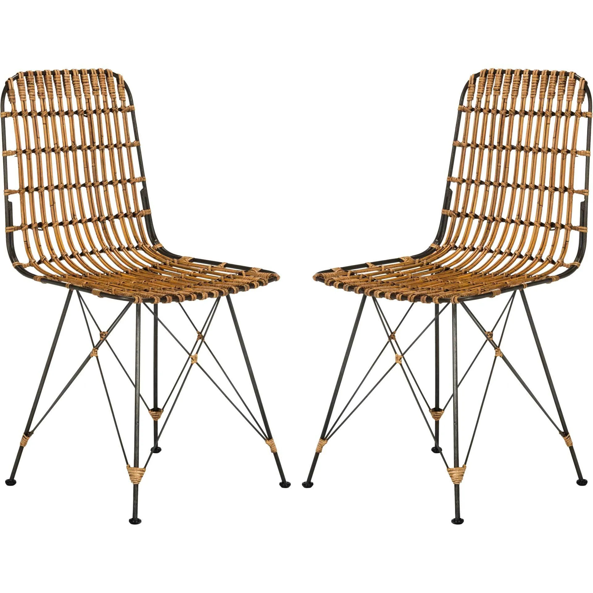 Millie Wicker Dining Chair Natural Brown Wash (Set of 2) - Image 2