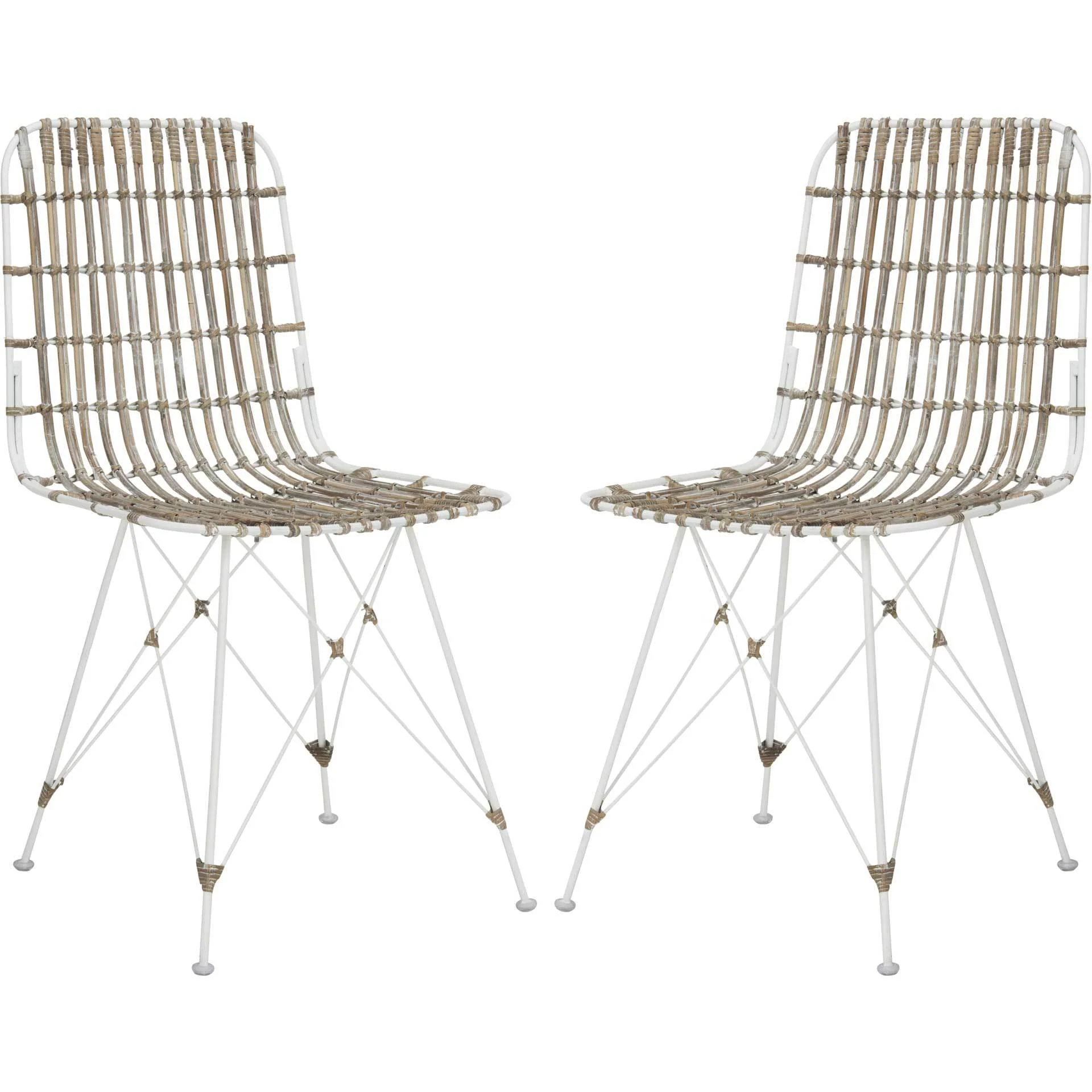 Millie Wicker Dining Chair White Wash (Set of 2) - Image 2