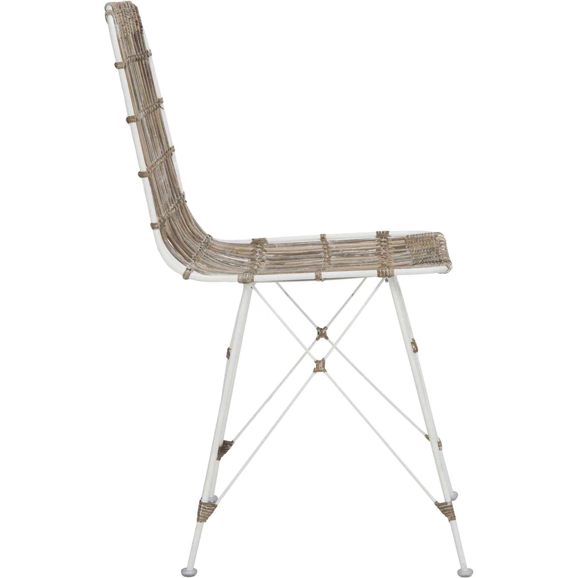 Millie Wicker Dining Chair White Wash (Set of 2) - Image 4