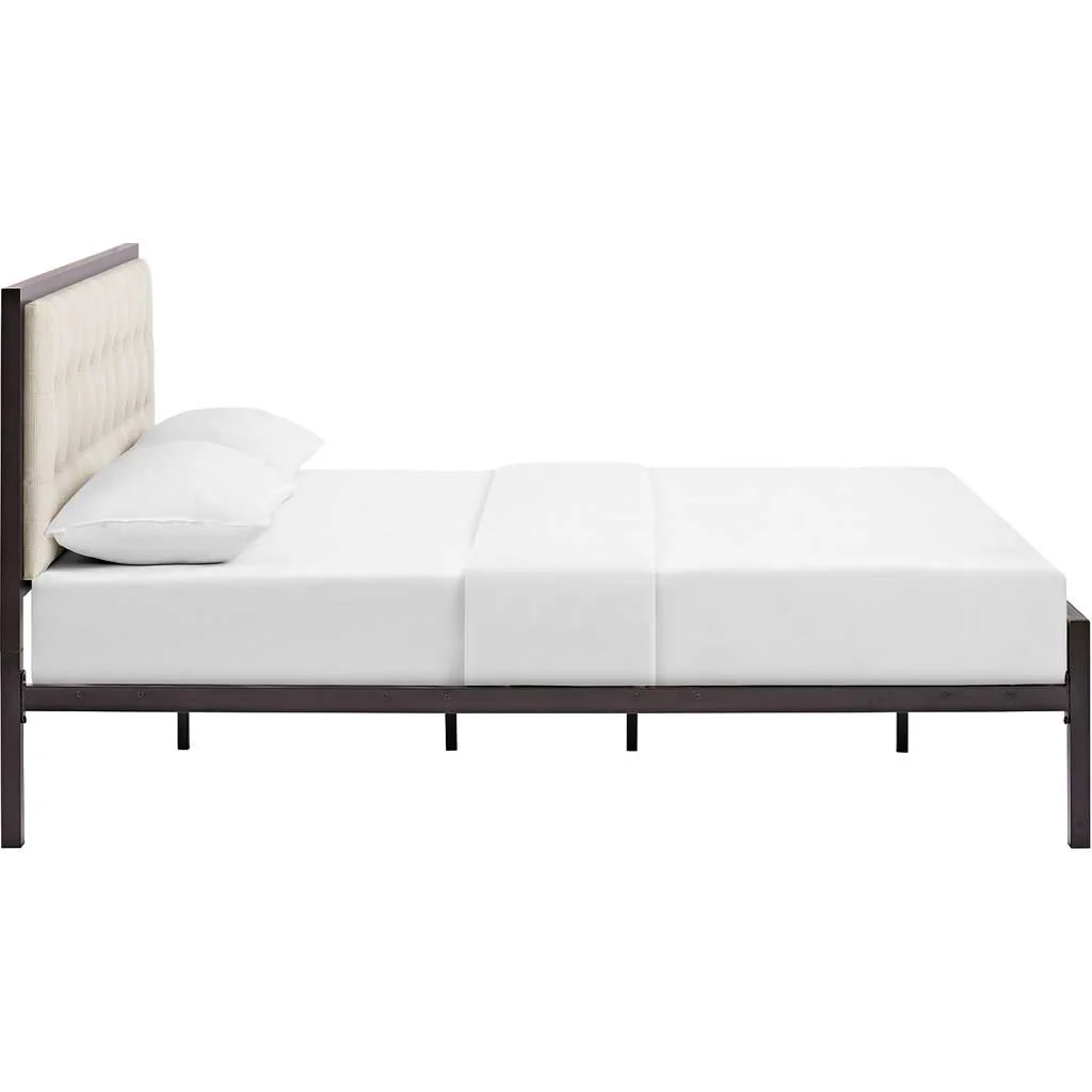 Milton Fabric Bed Brown/Beige - Image 2