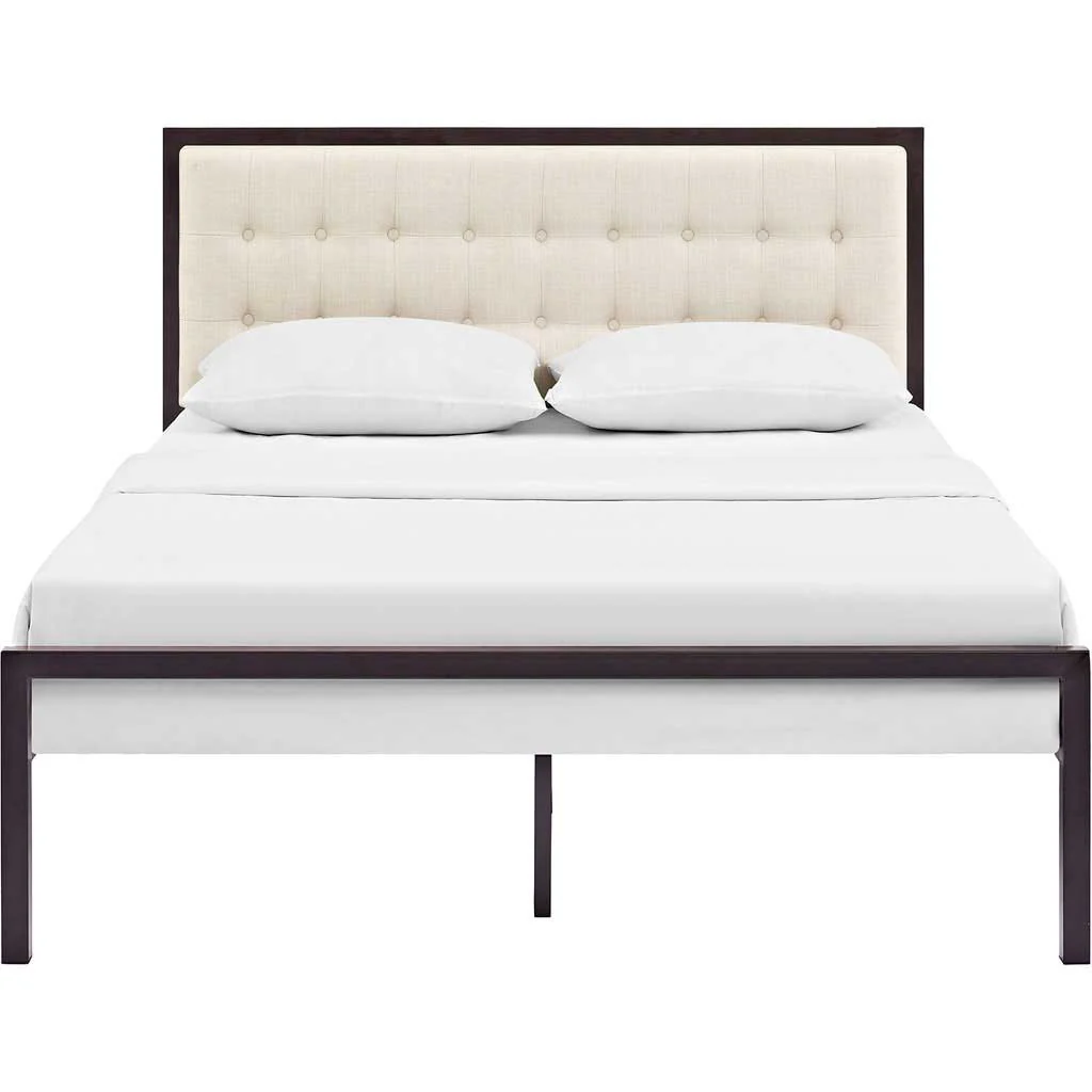 Milton Fabric Bed Brown/Beige - Image 3