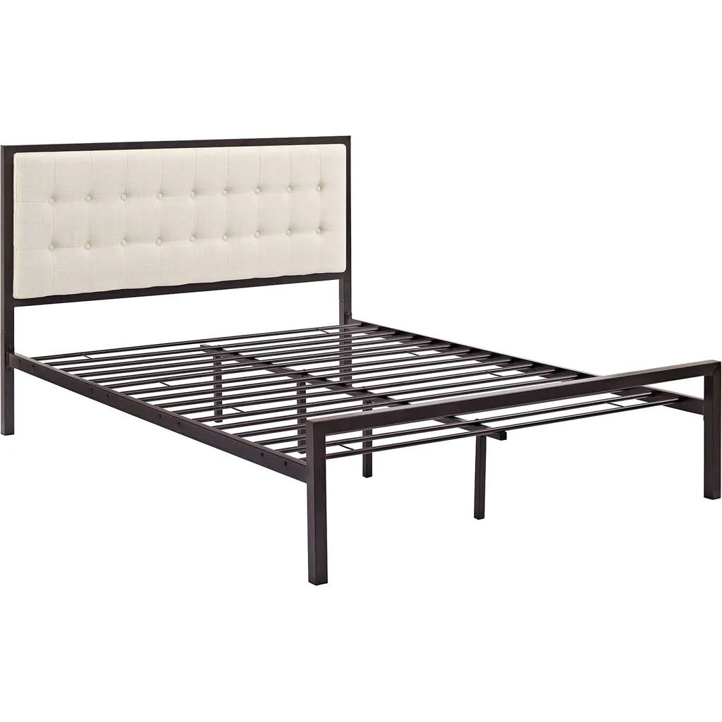 Milton Fabric Bed Brown/Beige - Image 4