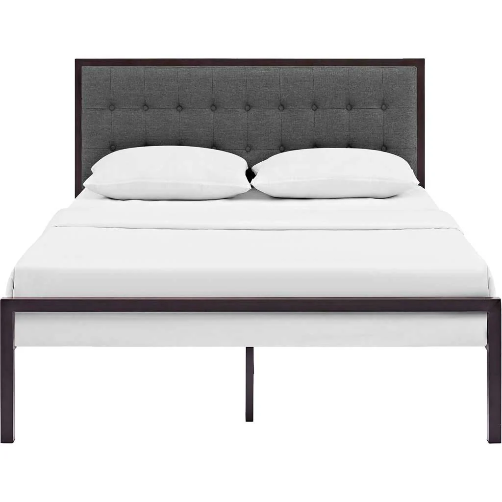 Milton Fabric Bed Brown/Gray - Image 3