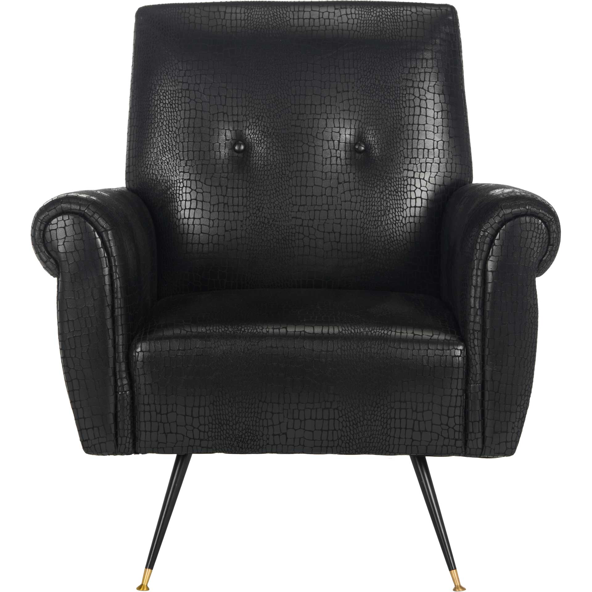 Milton Faux Leather Accent Chair Black - Image 2