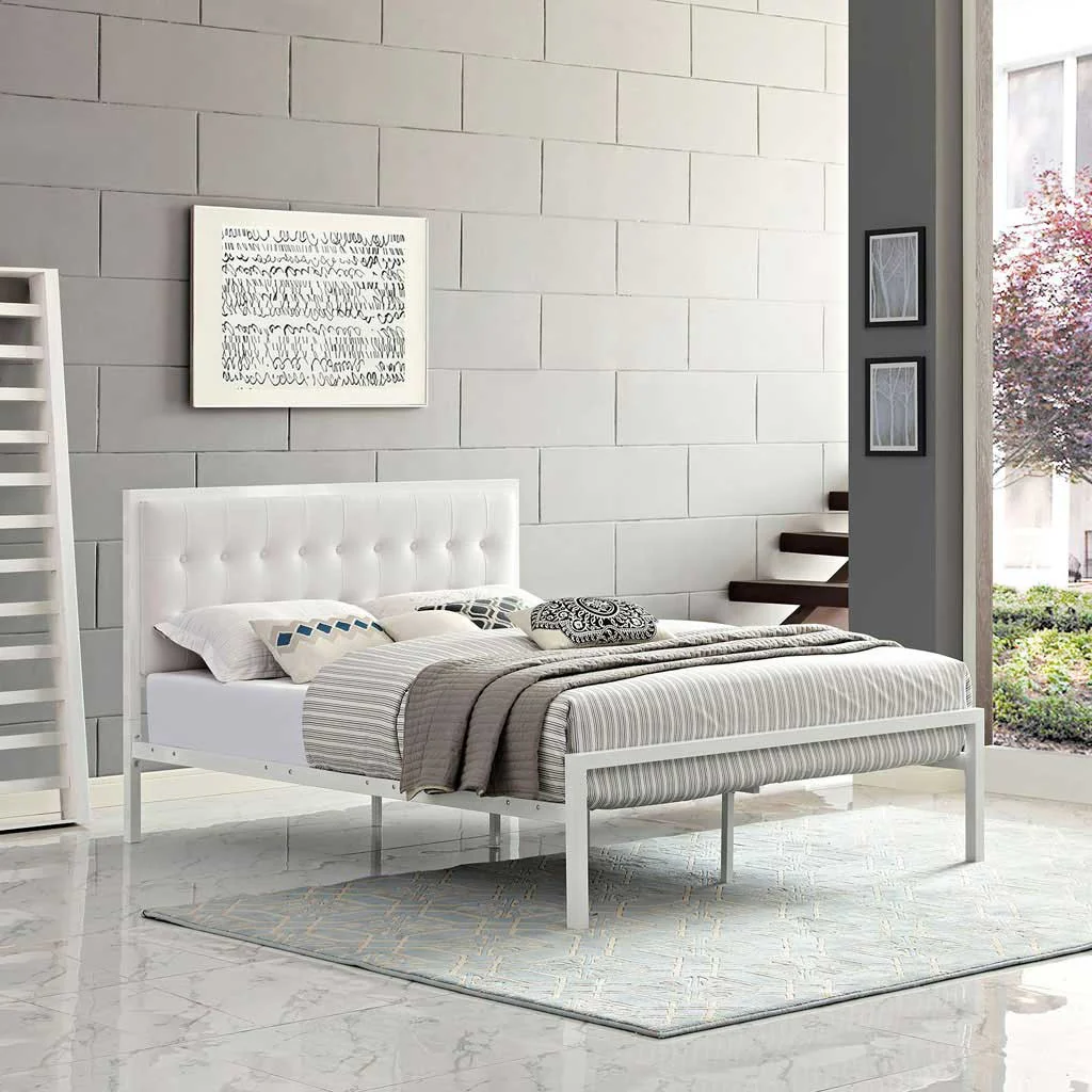 Milton Vinyl Bed White - Image 5