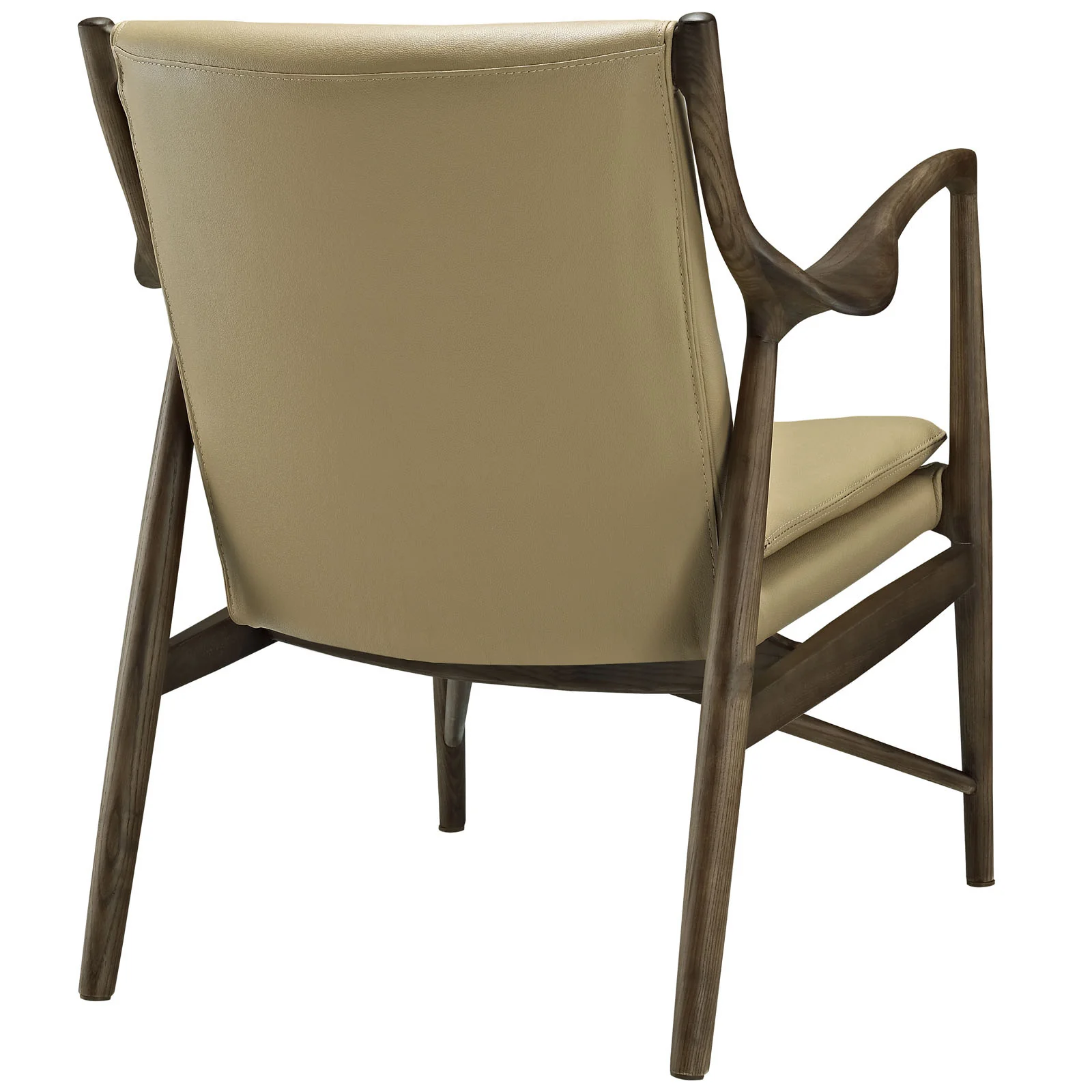 Minerva Leather Lounge Chair Walnut Tan - Image 3