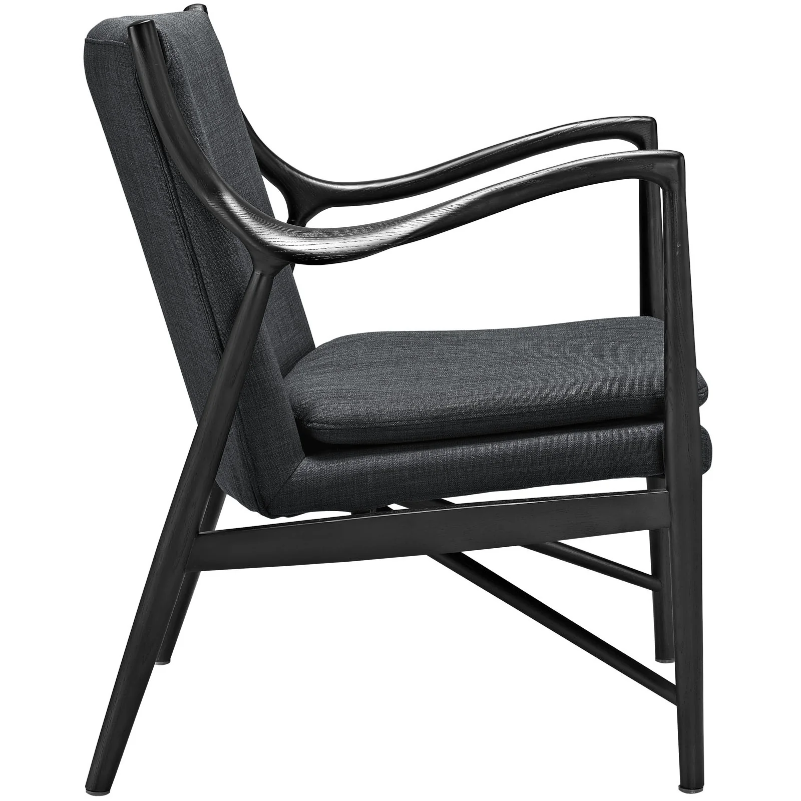 Minerva Upholstered Lounge Chair Black Gray - Image 2