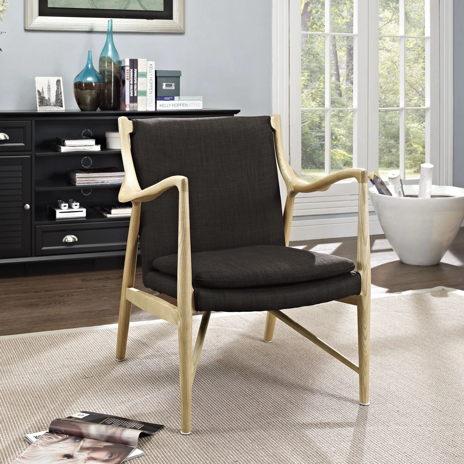 Minerva Upholstered Lounge Chair Natural Brown - Image 4