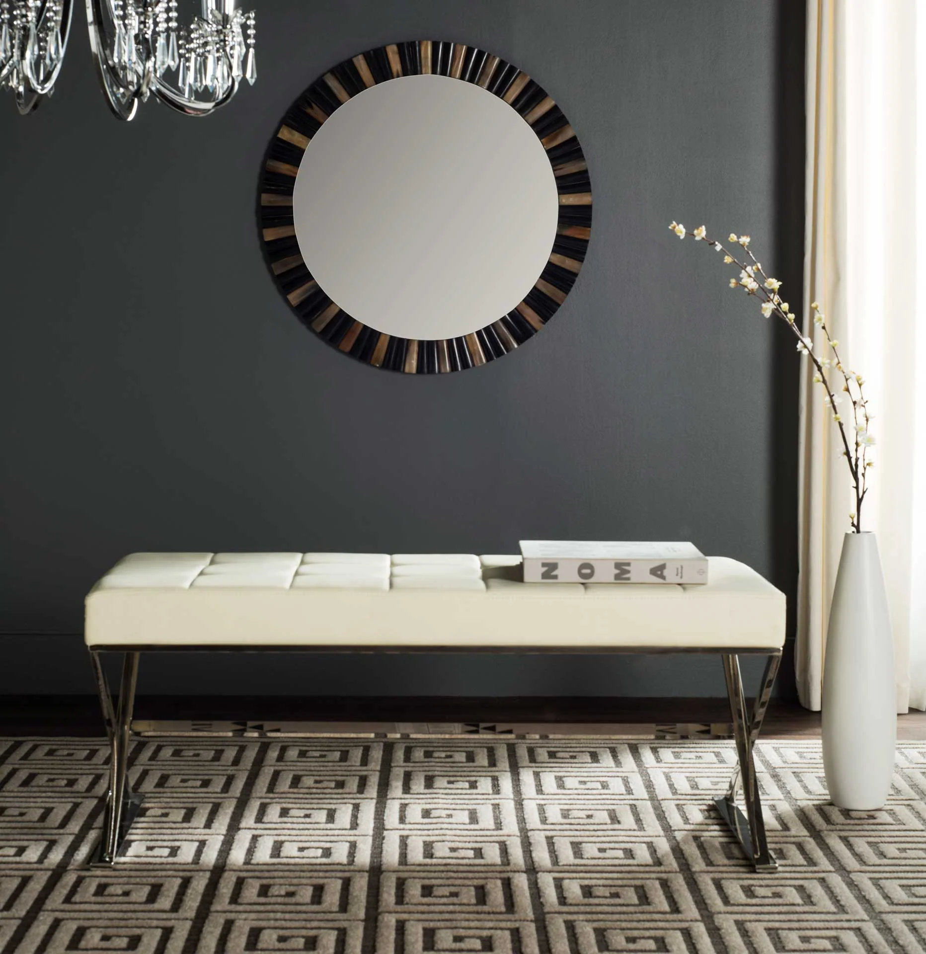 Mingle Bench Creme/Chrome - Image 4