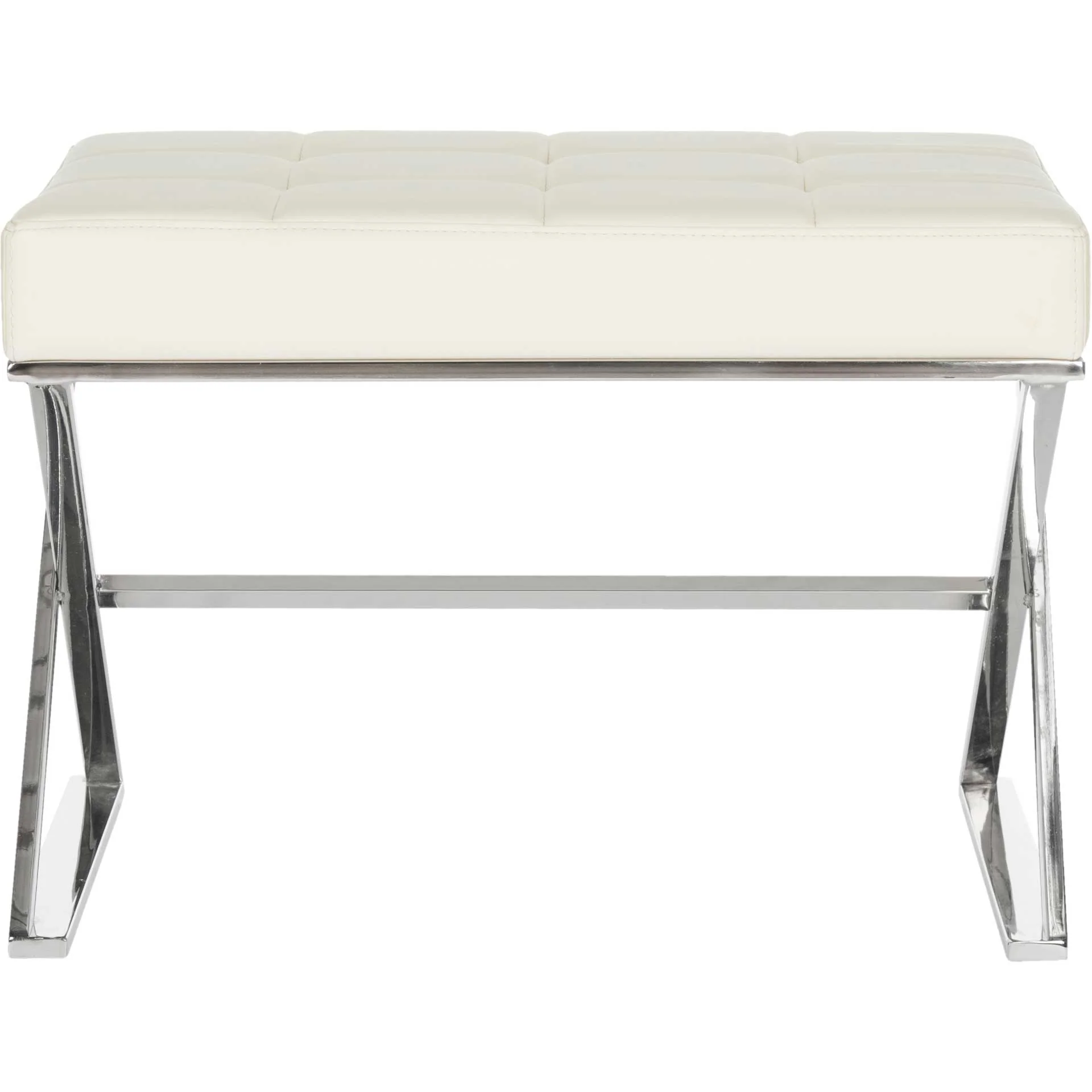 Mingle Ottoman Creme/Chrome - Image 2