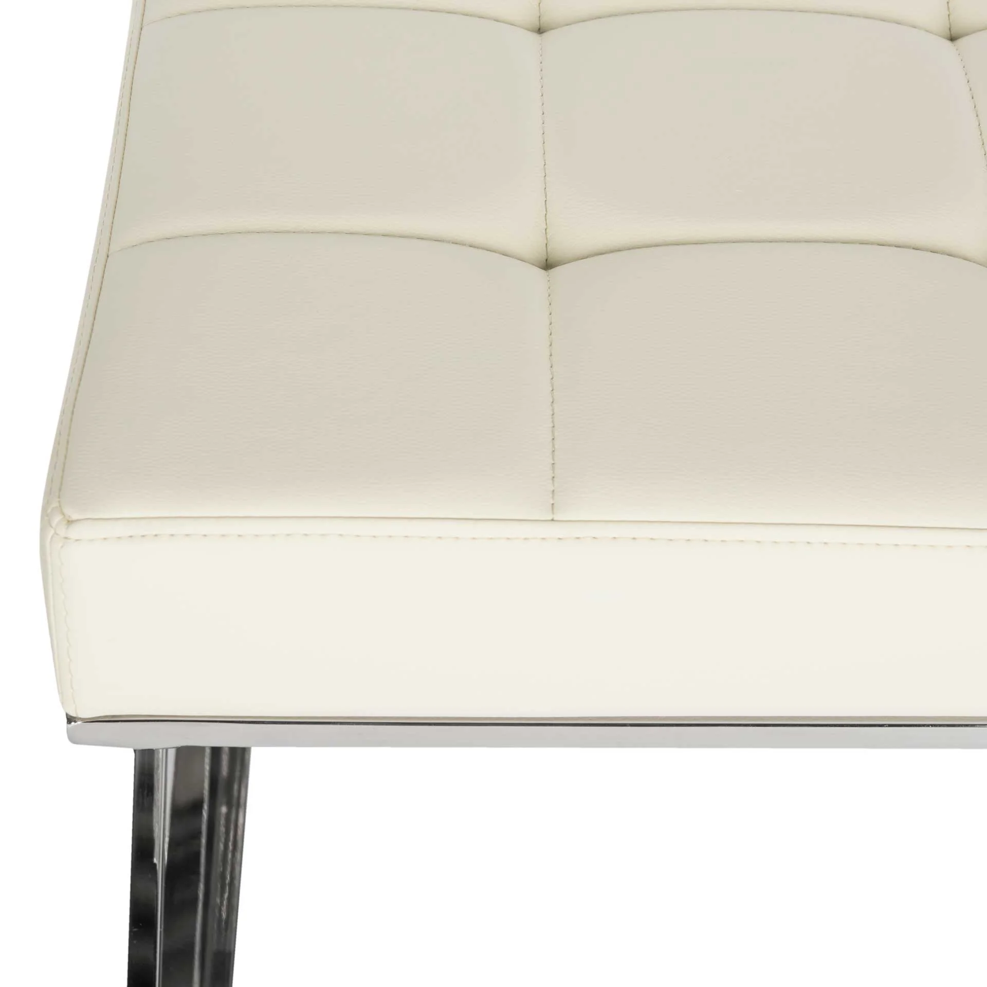 Mingle Ottoman Creme/Chrome - Image 3
