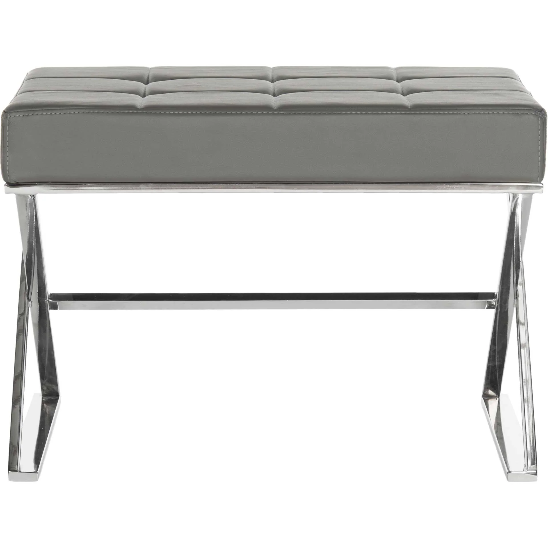 Mingle Ottoman Gray/Chrome - Image 2