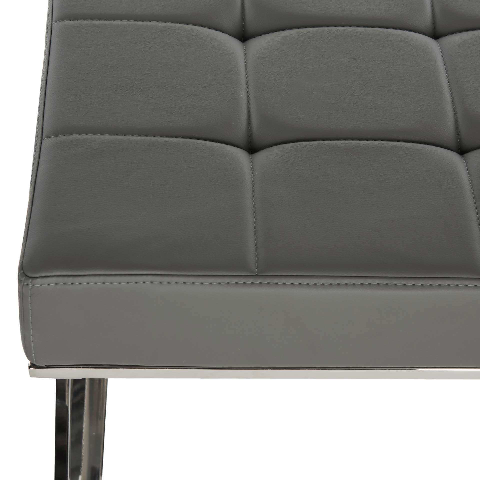 Mingle Ottoman Gray/Chrome - Image 3