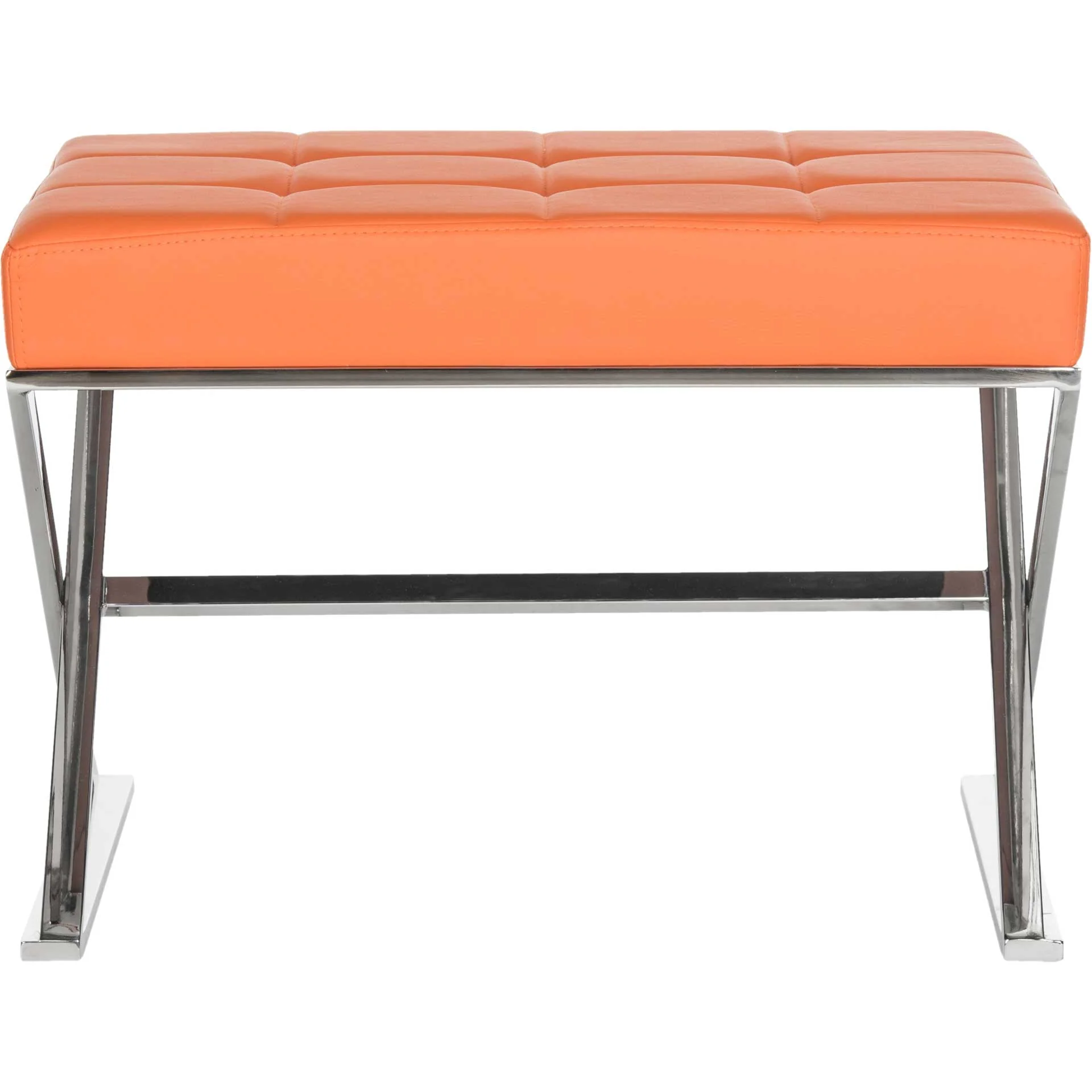 Mingle Ottoman Orange/Chrome - Image 2