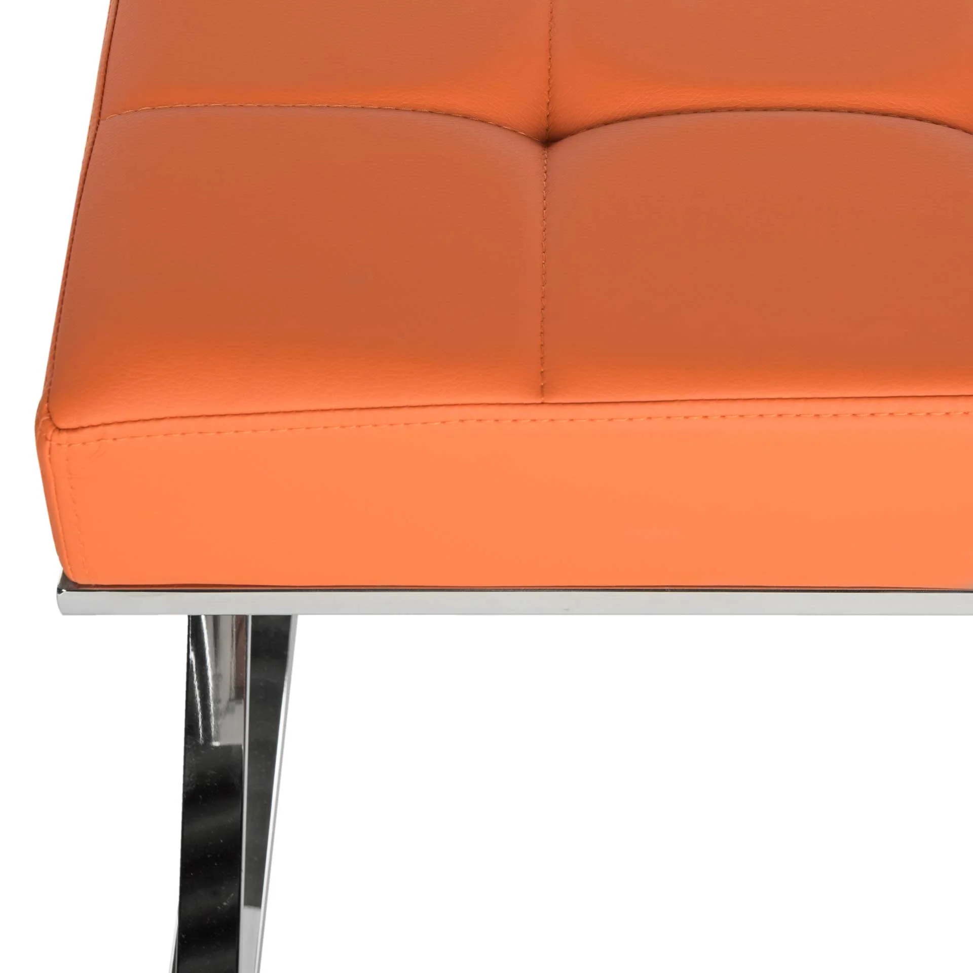Mingle Ottoman Orange/Chrome - Image 3