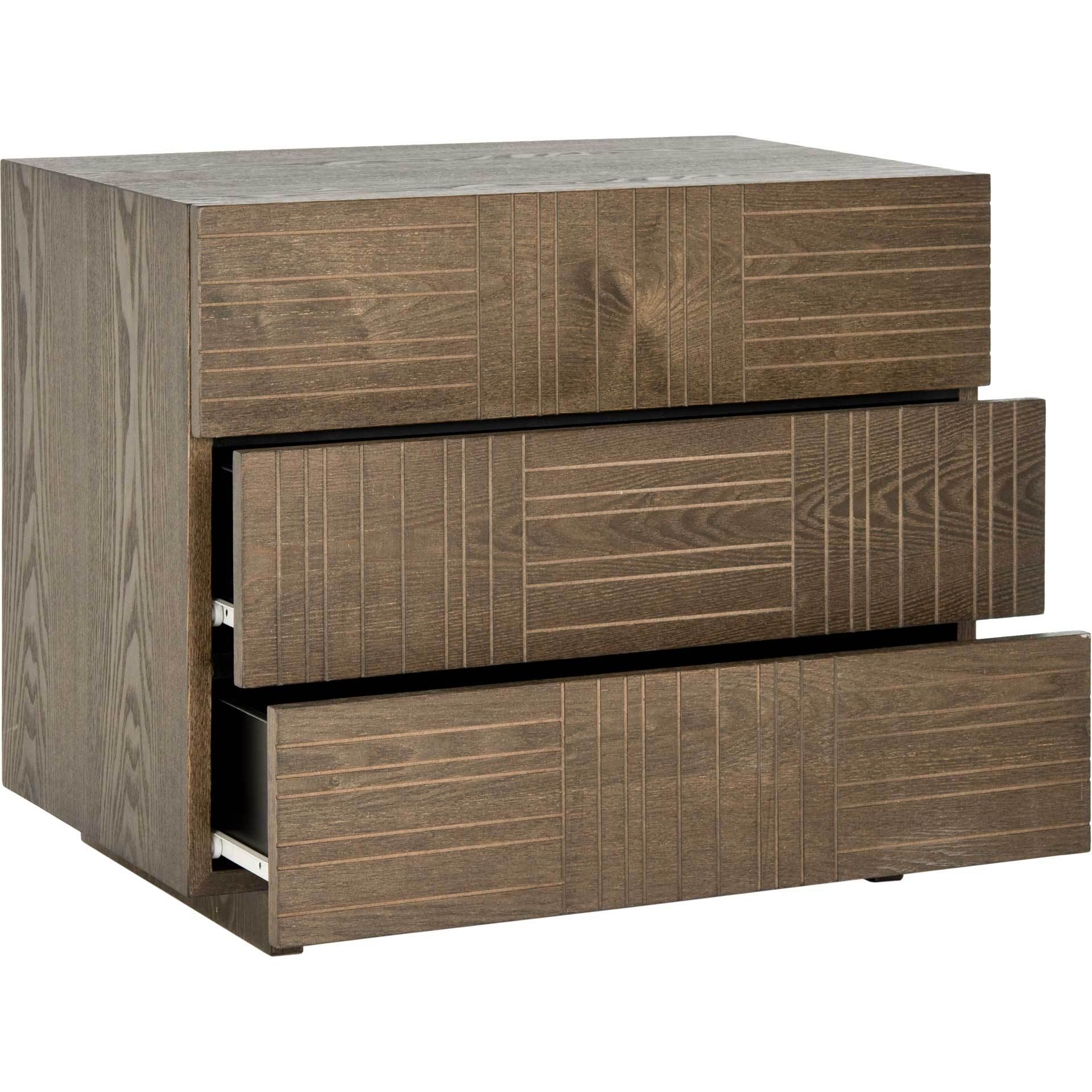 Miracle Three Drawer Cabinet Dark Brown - Image 2
