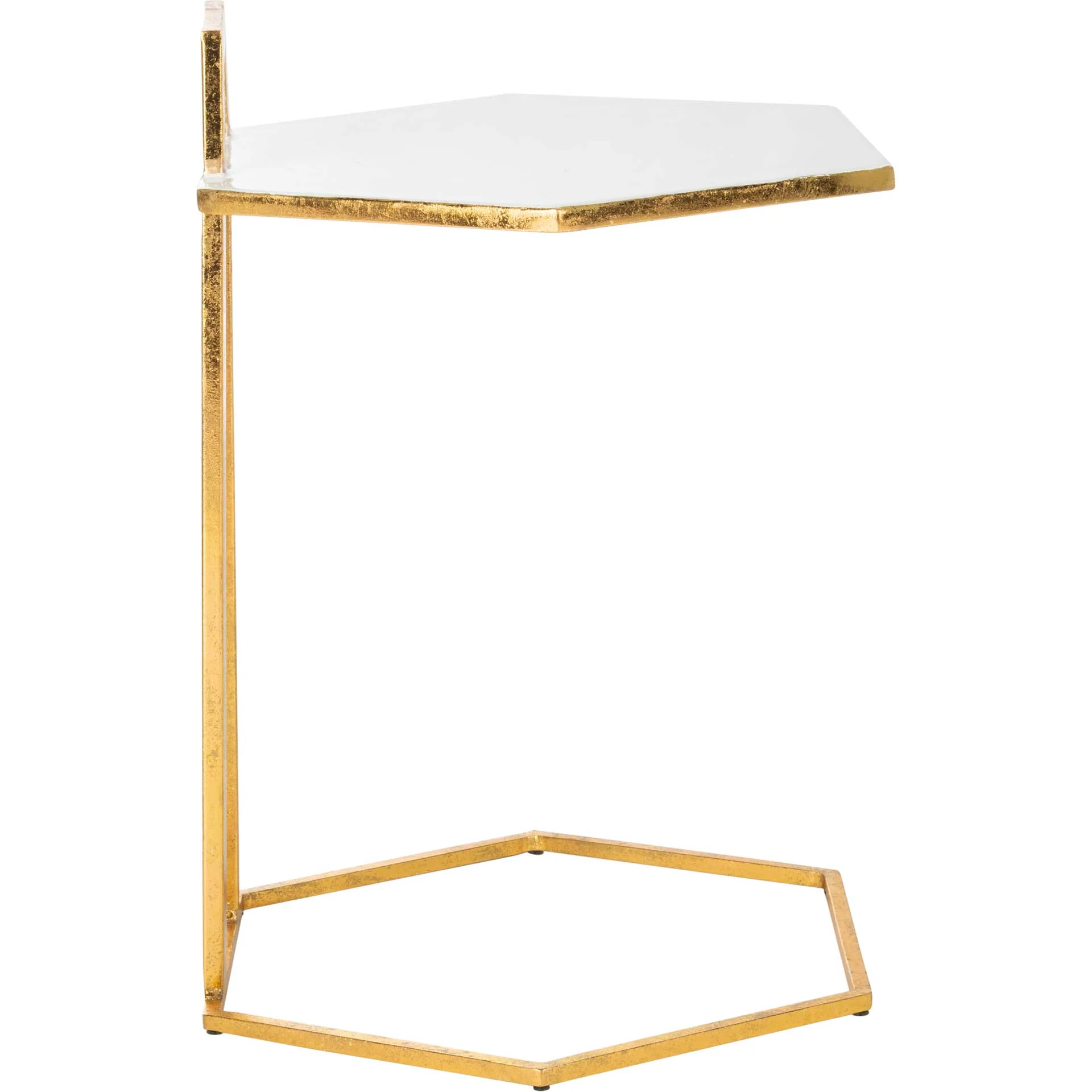 Mireya Hexagon C Table White/Gold - Image 3