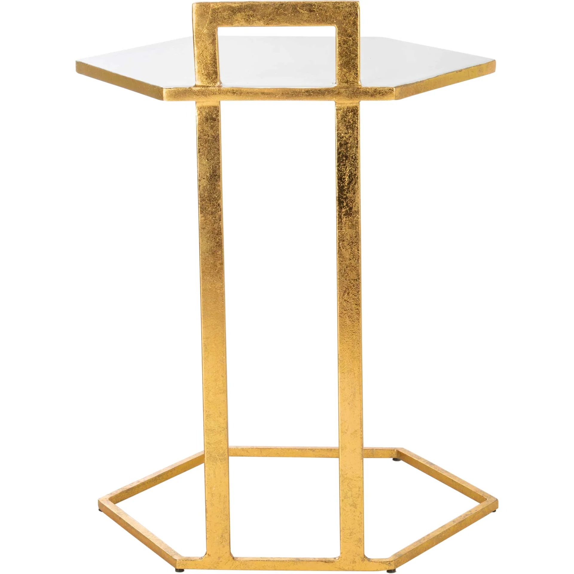 Mireya Hexagon C Table White/Gold - Image 4