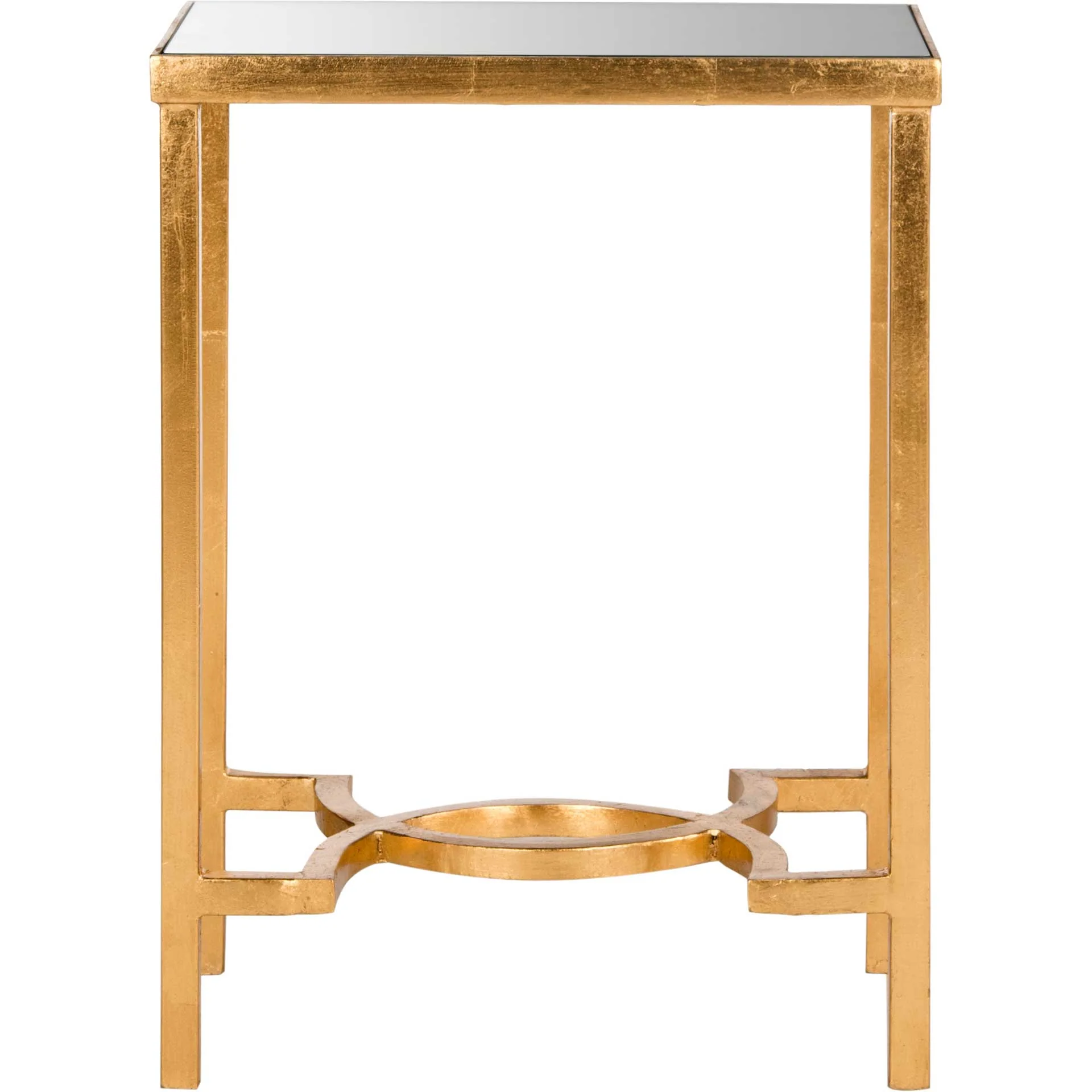 Misha Mirror Top Gold Leaf End Table Antique Gold - Image 2