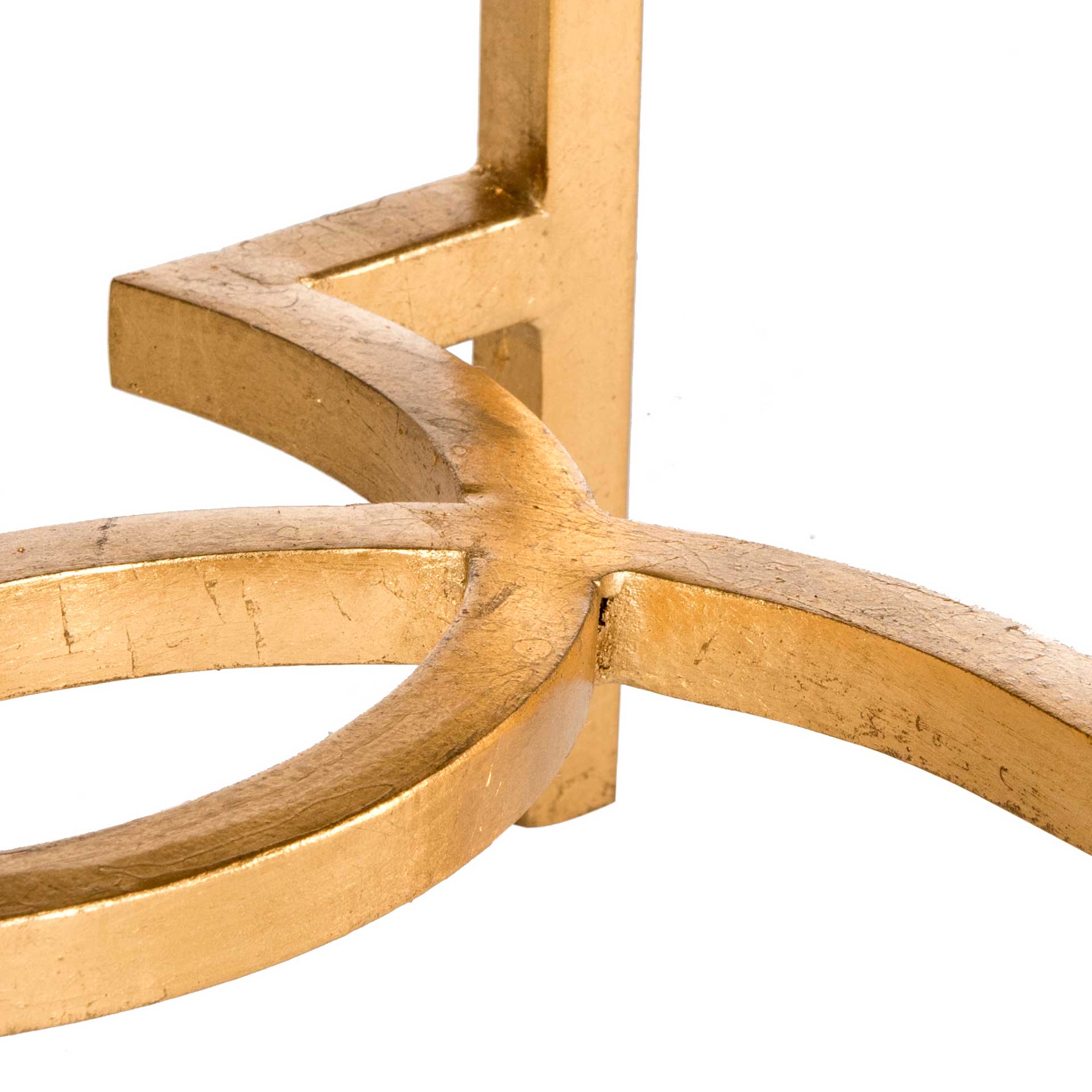 Misha Mirror Top Gold Leaf End Table Antique Gold - Image 3